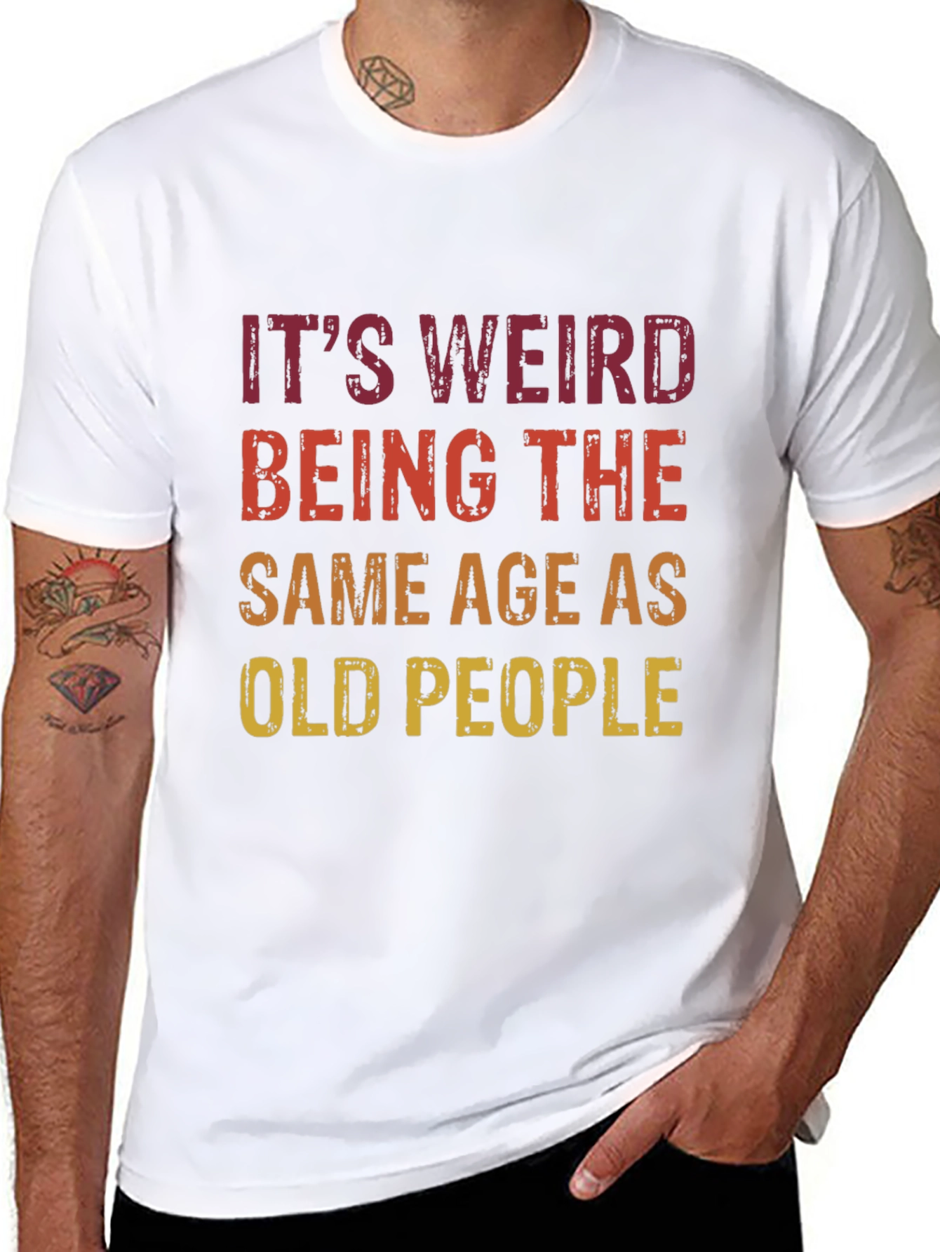 Black Funny 'Same Age as Old People' Graphic Tee view 8