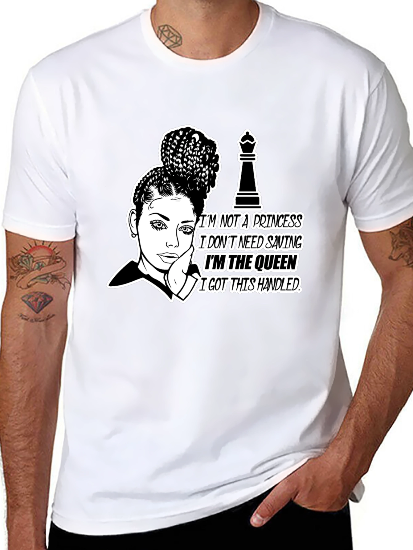 Black Queen Graphic Tee - Empowering Chess Queen view 8