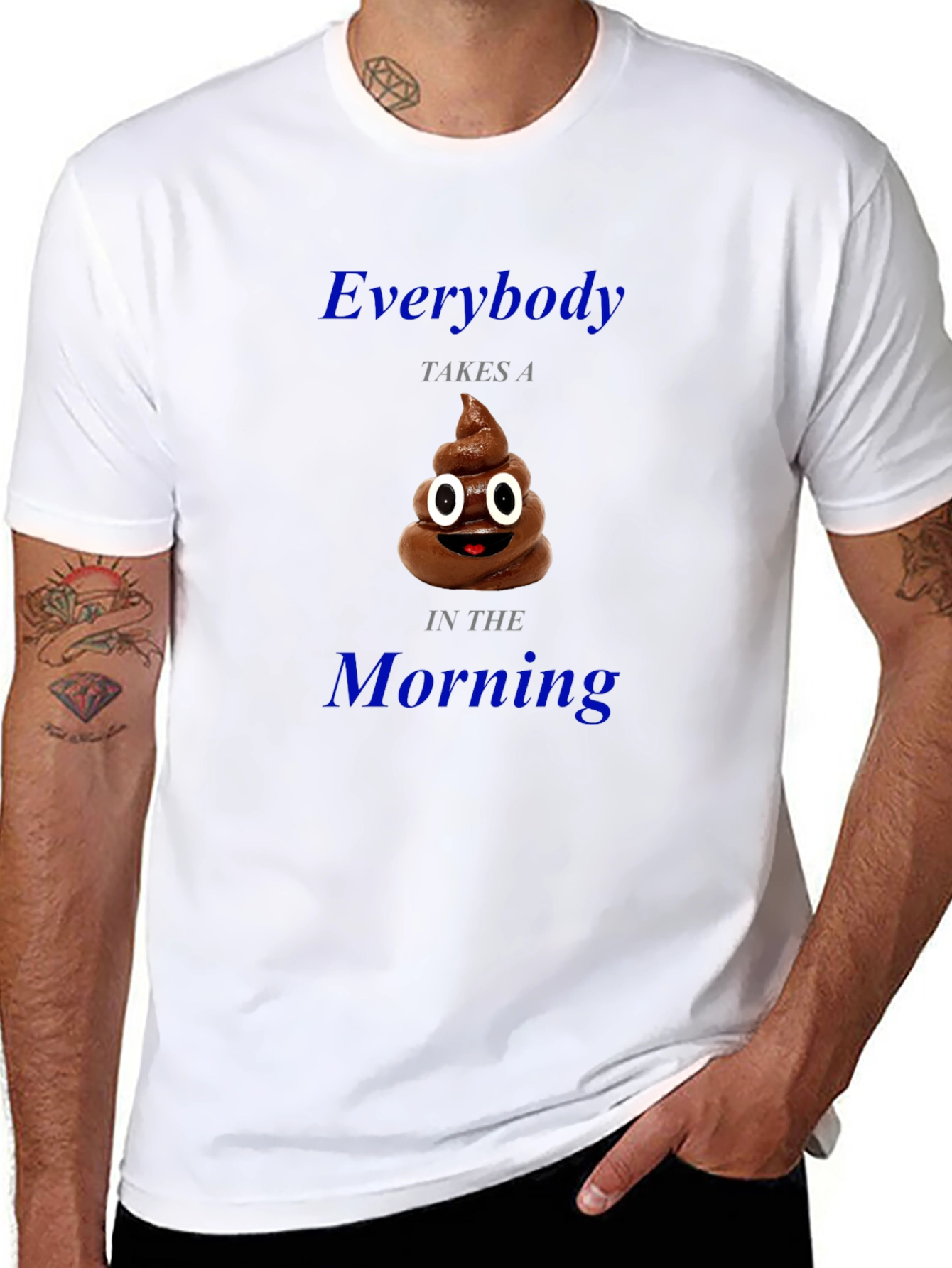 Black Everybody Takes a Poop Funny T-Shirt view 8