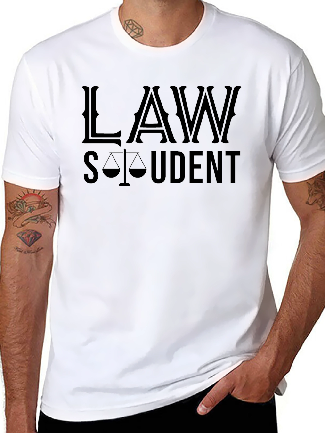 Law Student T-Shirt - Black Tee - 8
