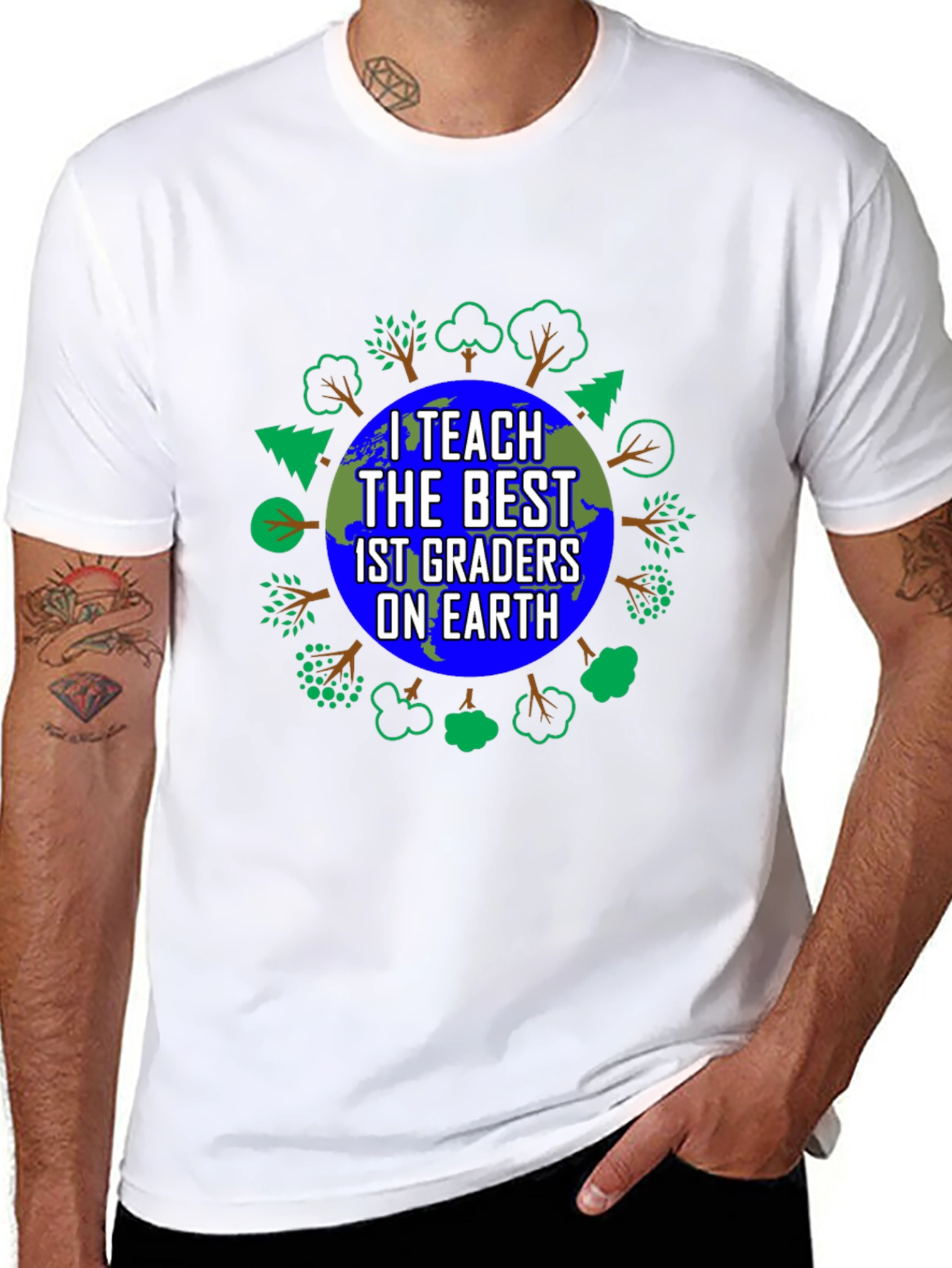 Black I Teach the Best 1st Graders on Earth T-Shirt view 8