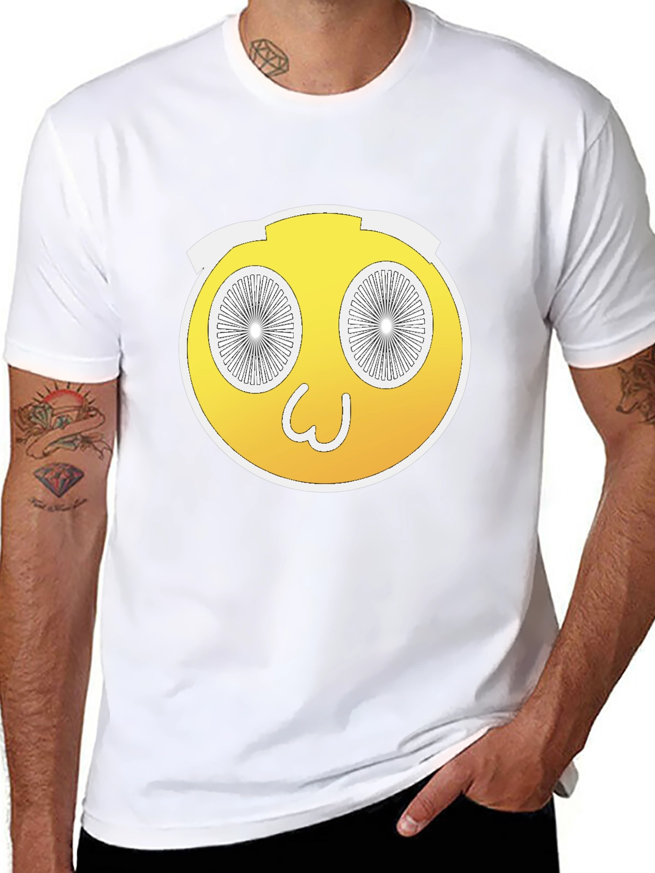 Black Wacky Yellow Emoji T-Shirt - Fun and Unique Design view 8