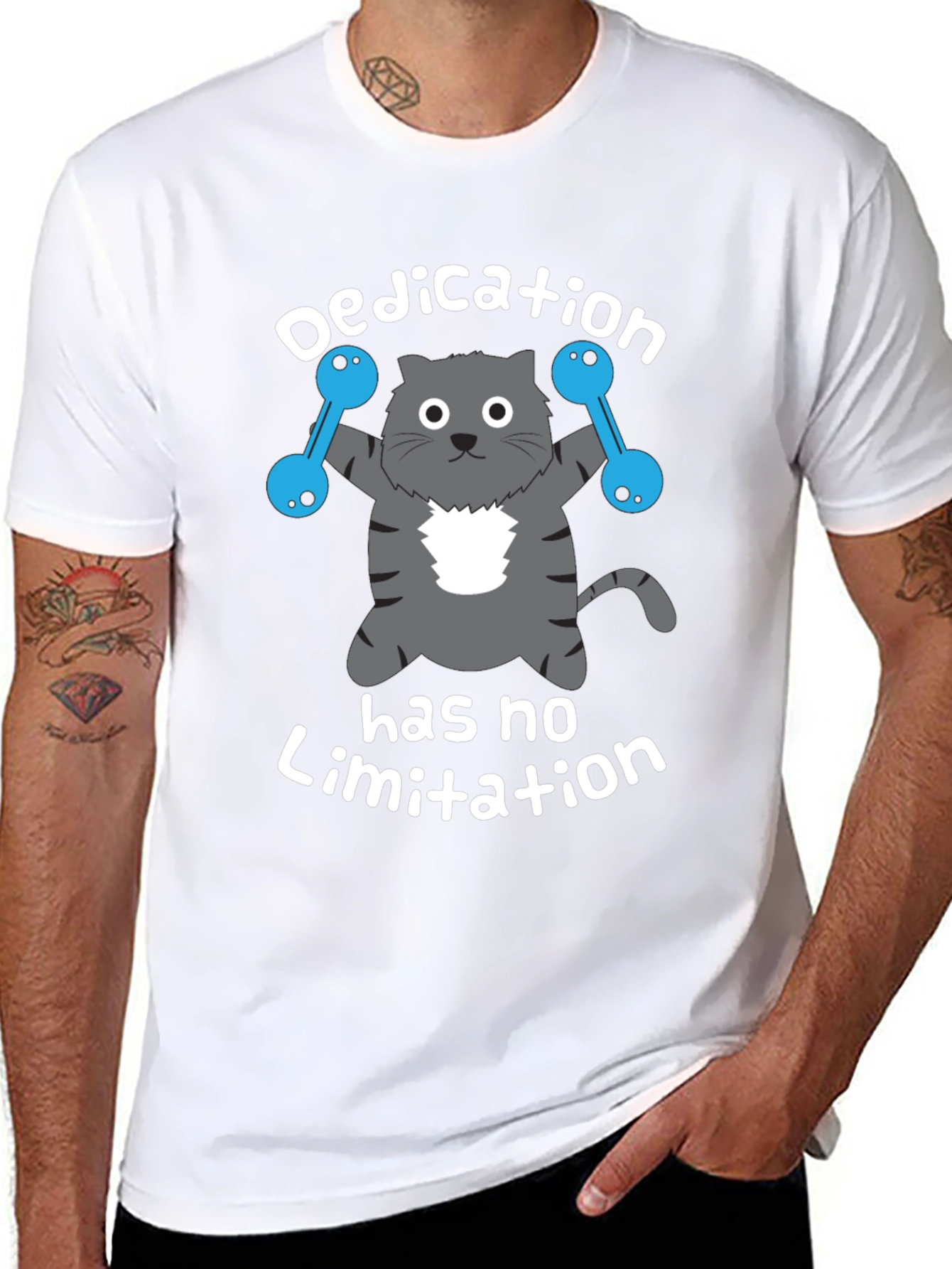 Black Dedication Cat Workout T-Shirt view 8