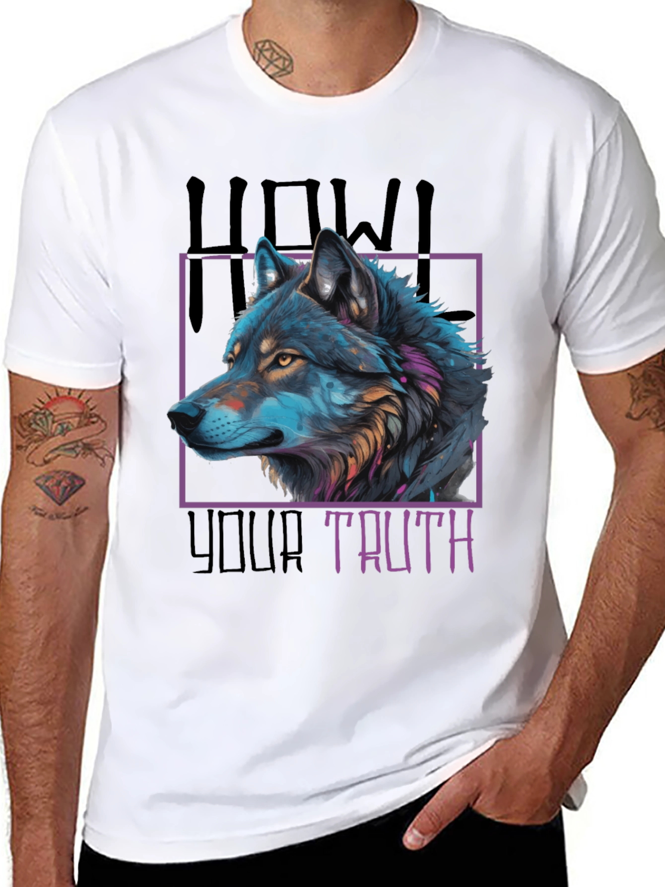 Black Howl Your Truth Wolf Graphic Tee - Black view 8