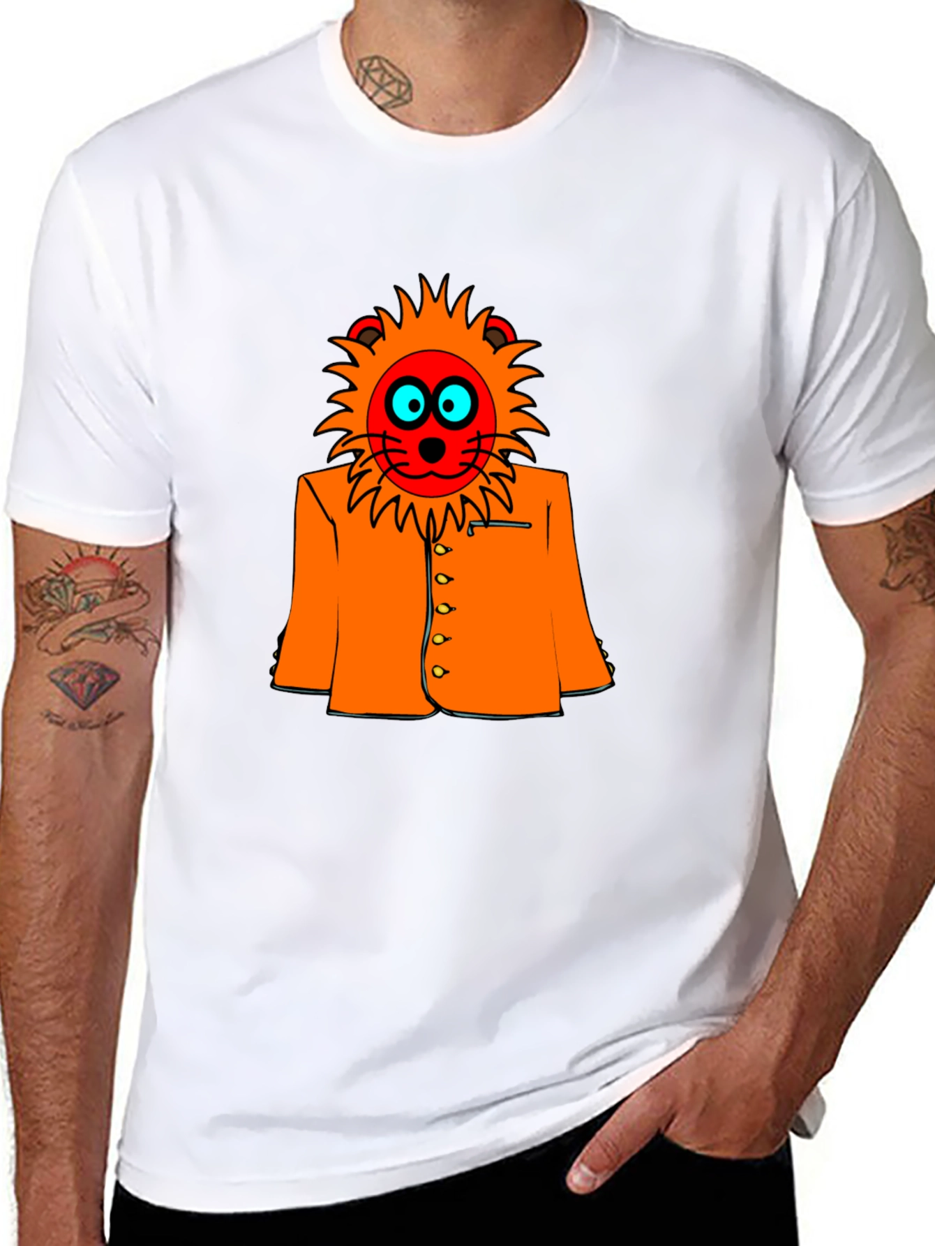 Black Lion in Suit Graphic Tee - Black view 8