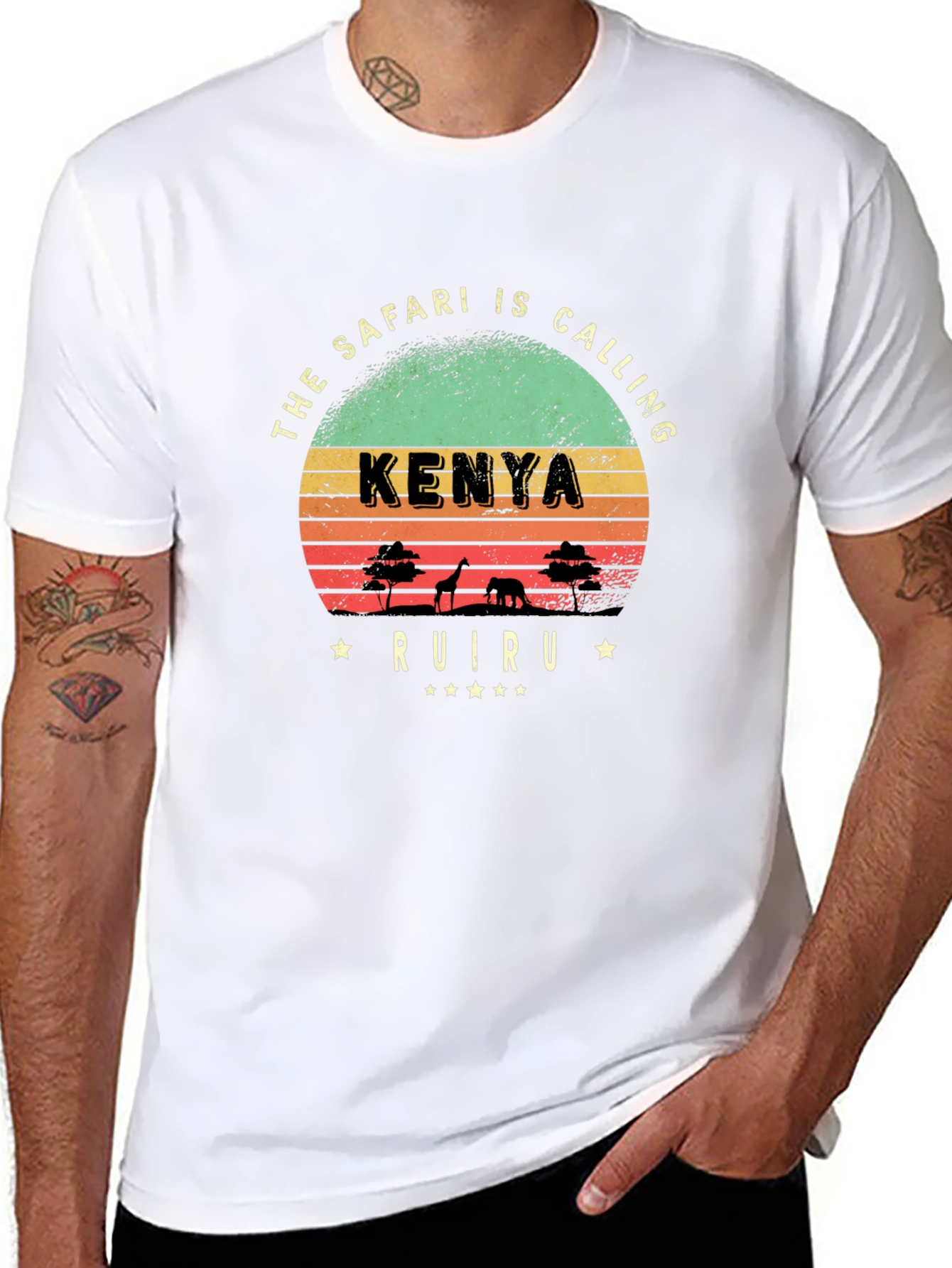 Black Kenya Safari Graphic T-Shirt view 8