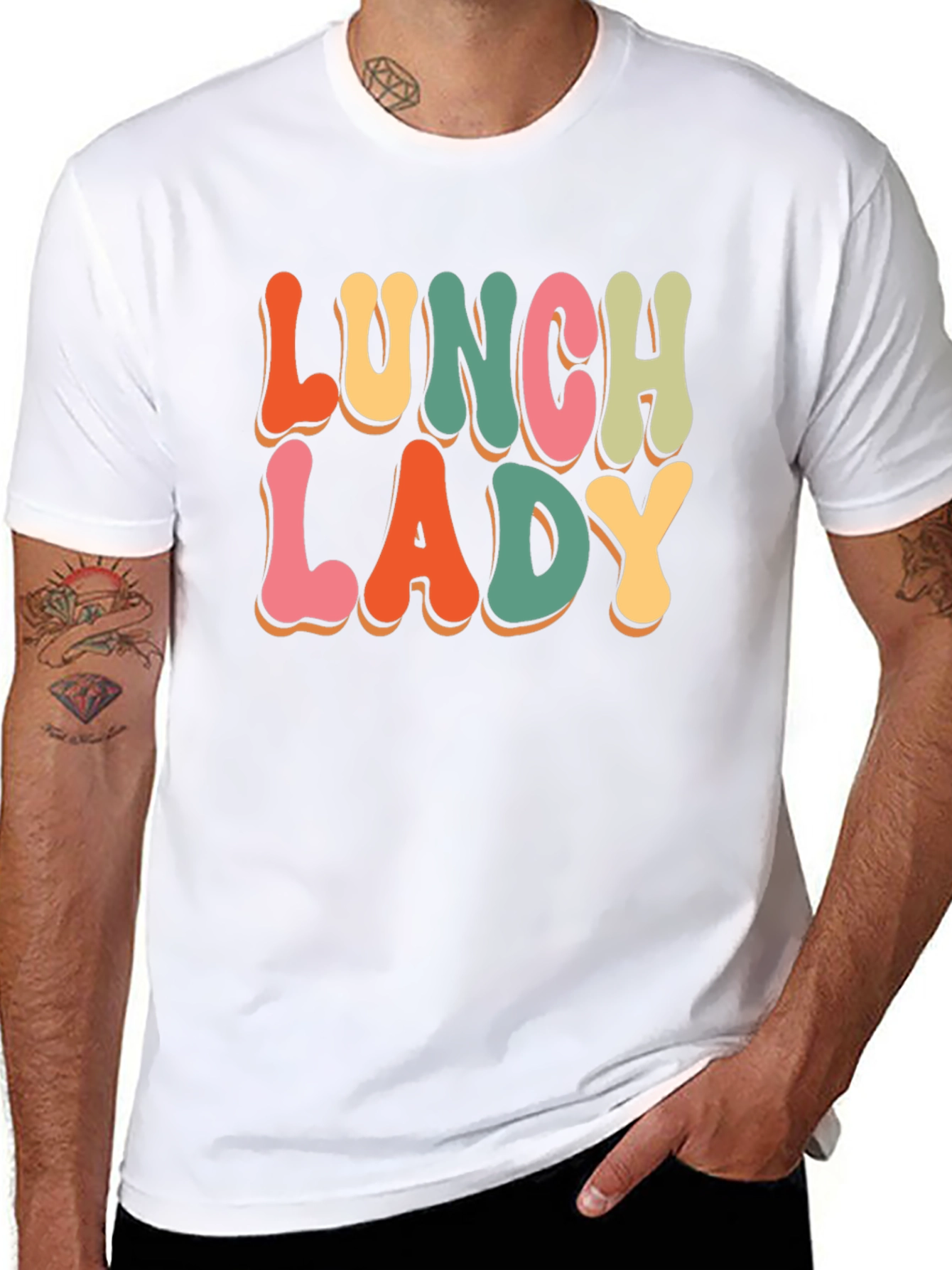 Black Lunch Lady Retro T-Shirt view 8