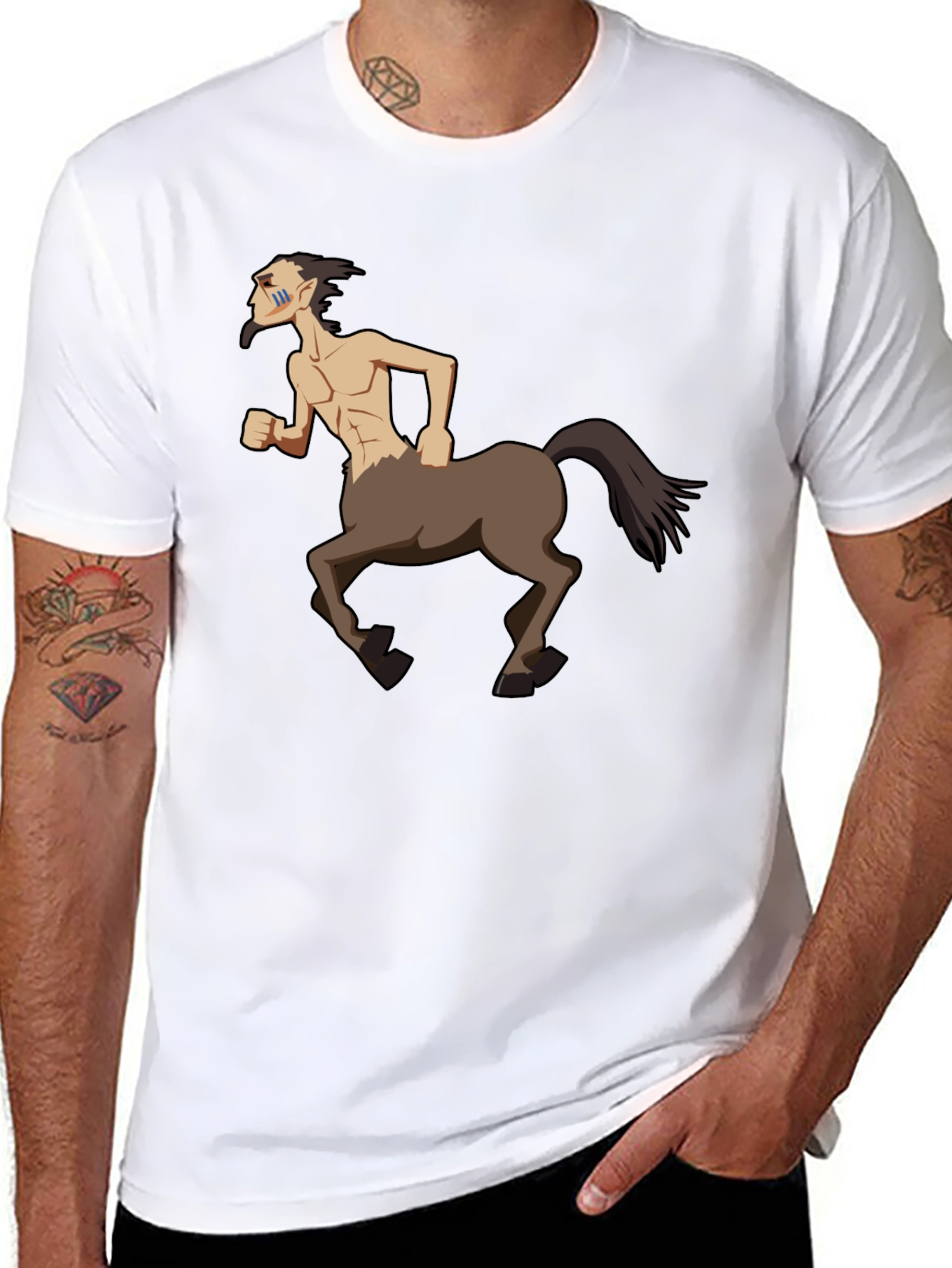 Black Centaur Graphic Tee - Mythical Creature Shirt view 8