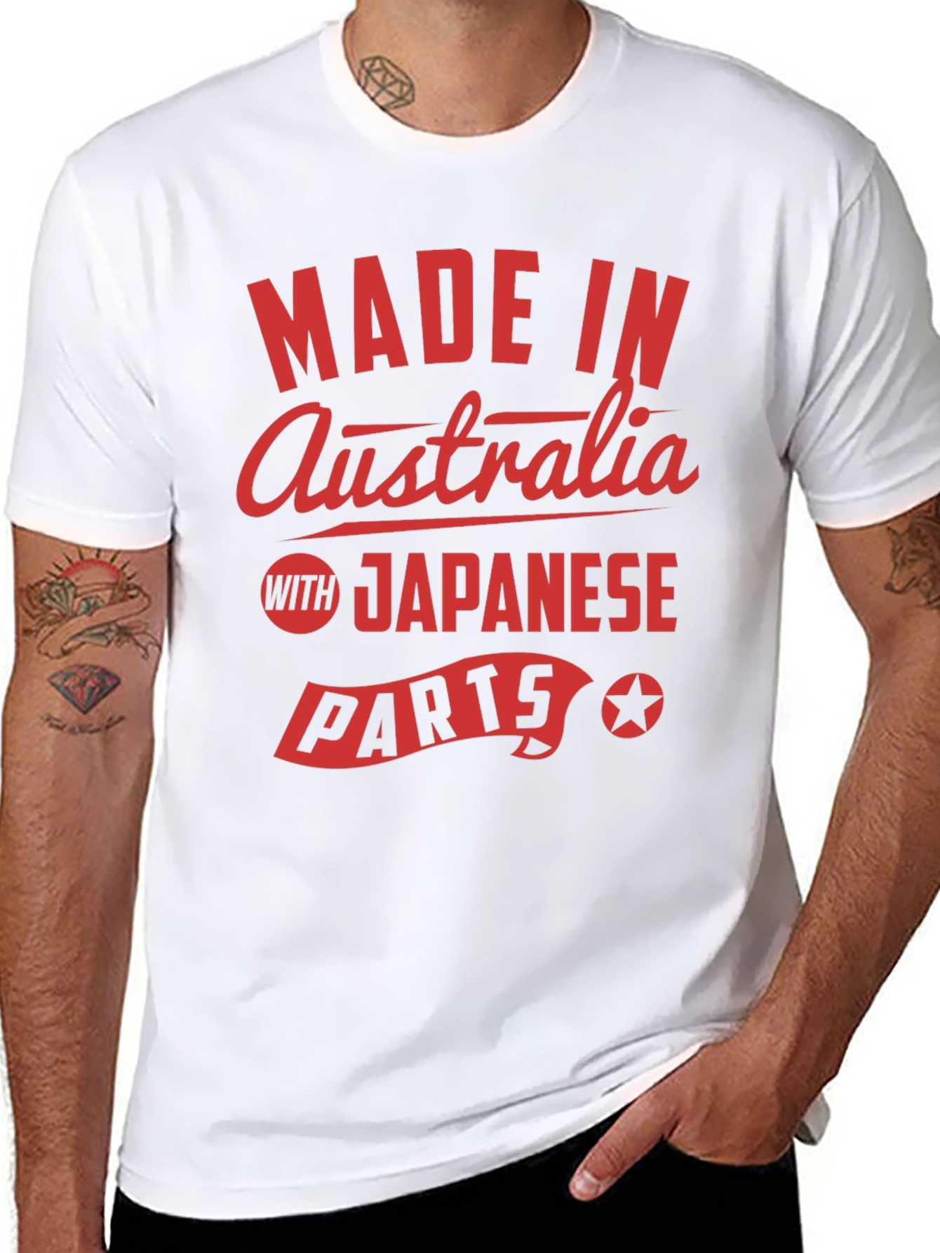 Black Made In Australia with Japanese Parts T-Shirt view 8
