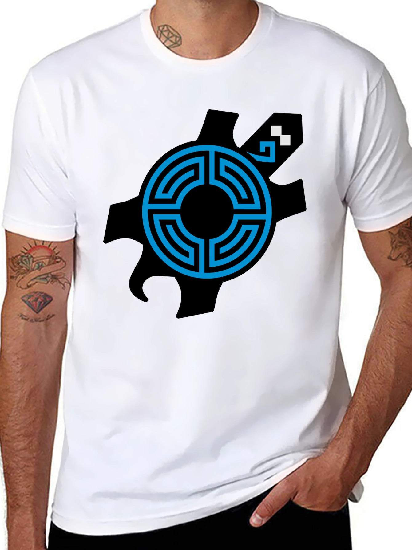 Black Turtle Labyrinth Graphic Black T-Shirt view 8