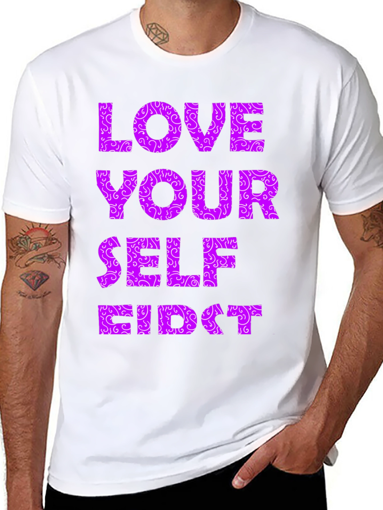 Black Love Yourself First Graphic Tee view 8