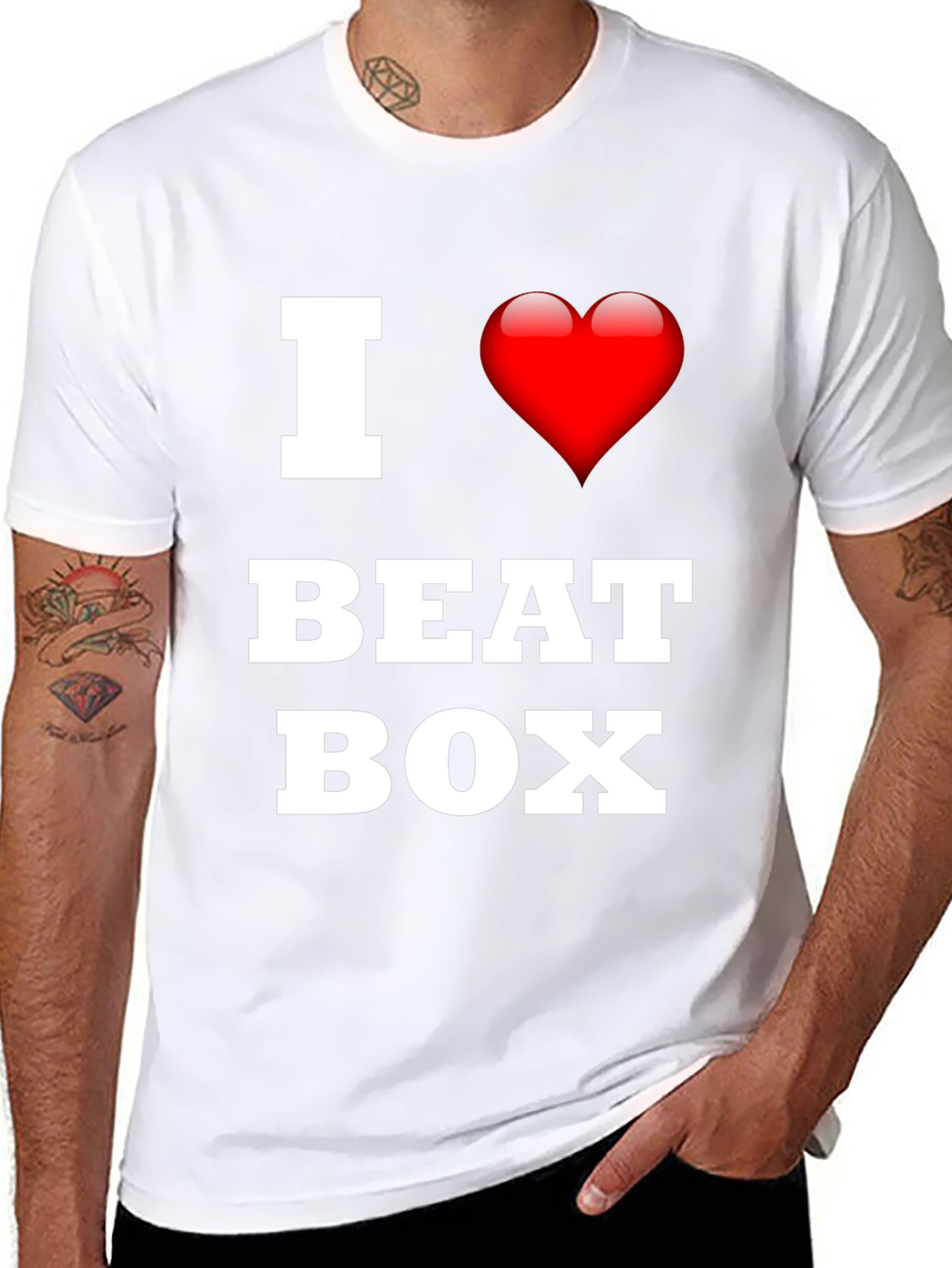 Black I Love Beat Box Black T-Shirt view 8