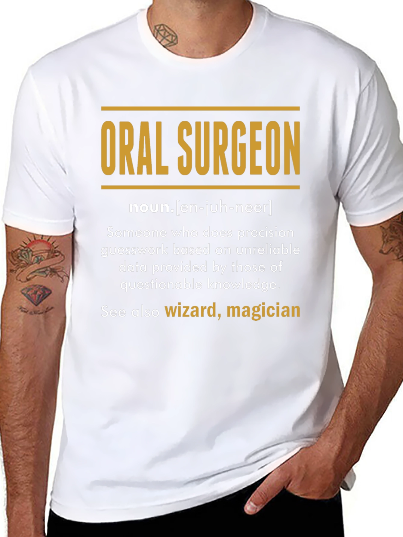 Black Oral Surgeon Definition T-Shirt - Funny Medical Gift view 8