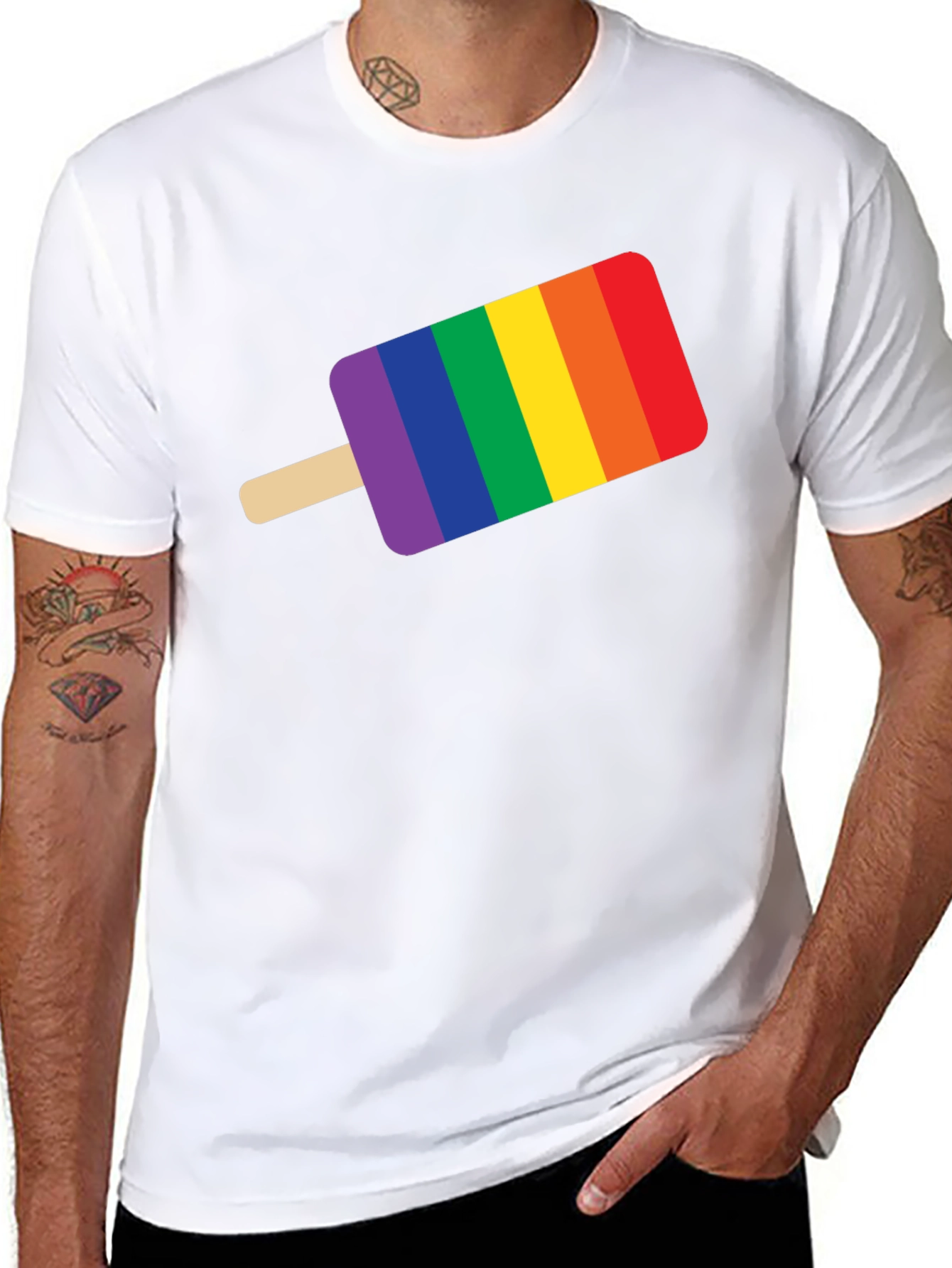 Black Pride Popsicle Graphic Tee - Black Cotton T-Shirt view 8