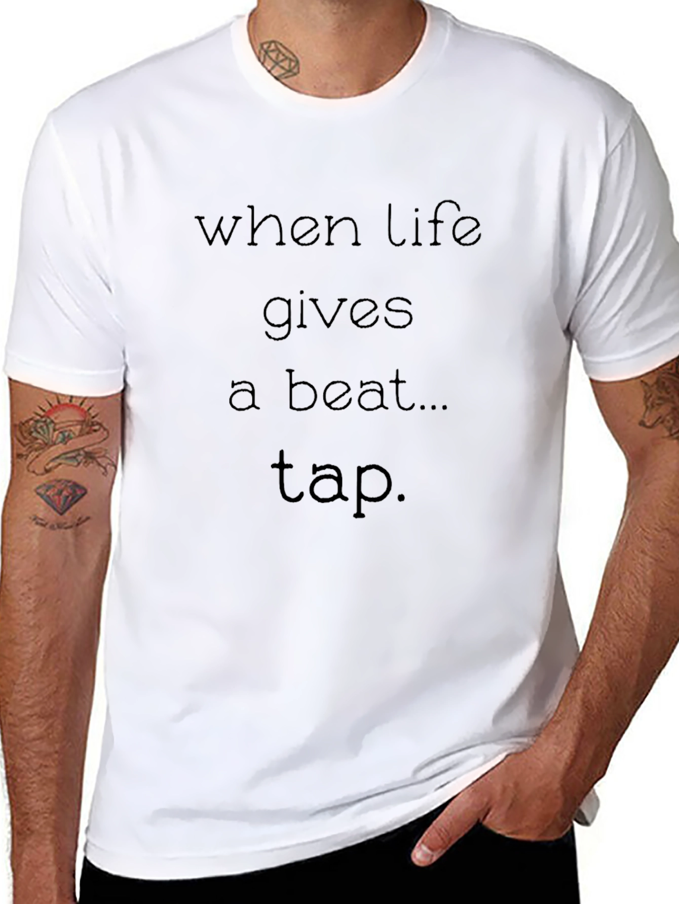 Black When Life Gives a Beat Tap - Graphic Tee view 8