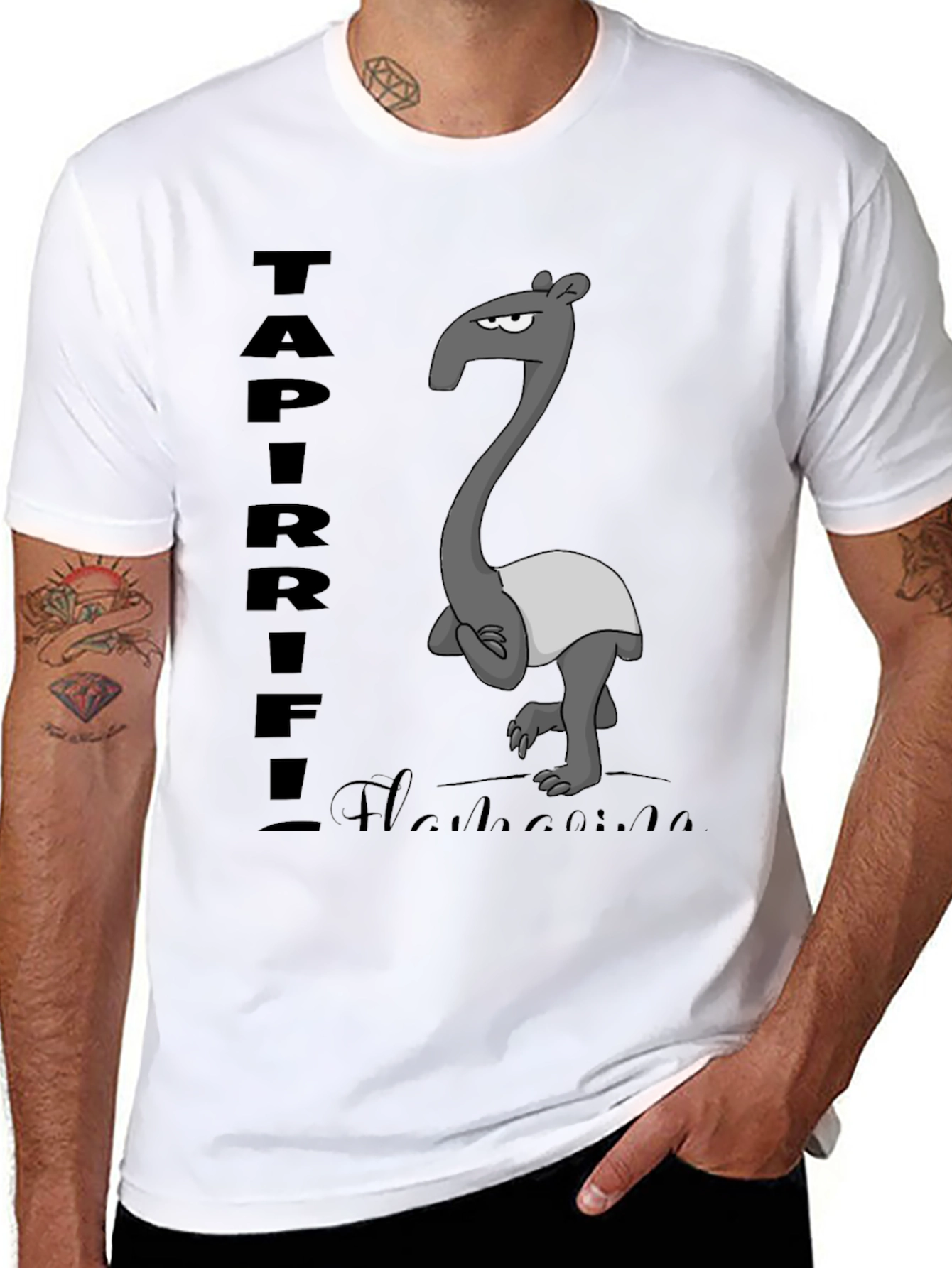 Black Tapir T-Shirt - Funny Cartoon Animal Tee view 8