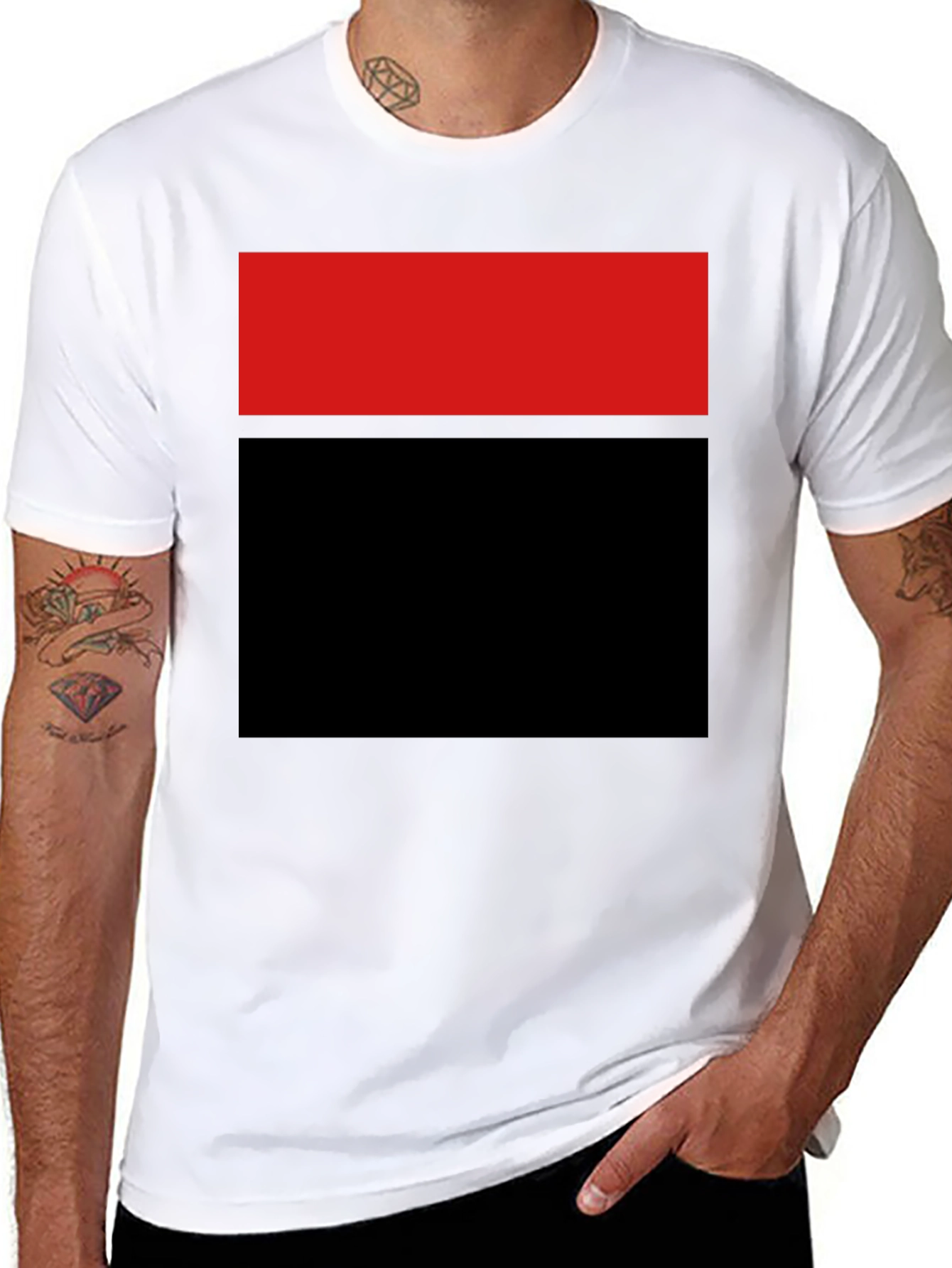 Black Bold Blocked Tee - Red and Black Graphic T-Shirt view 8