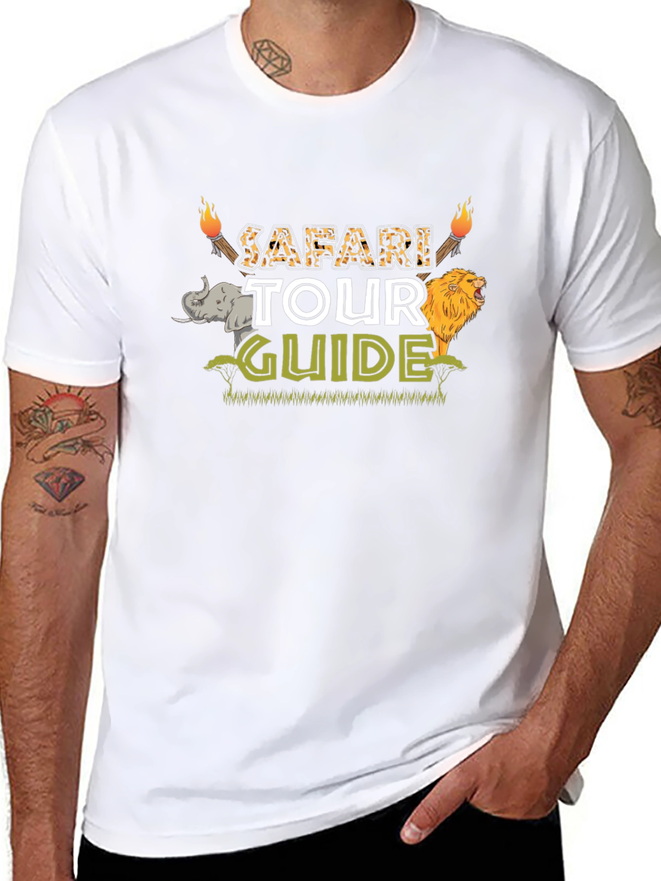 Black Safari Tour Guide Graphic Tee view 8