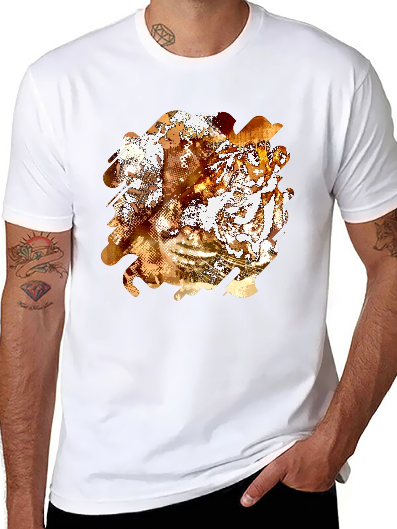 Black Abstract Graphic Print Black T-Shirt view 8