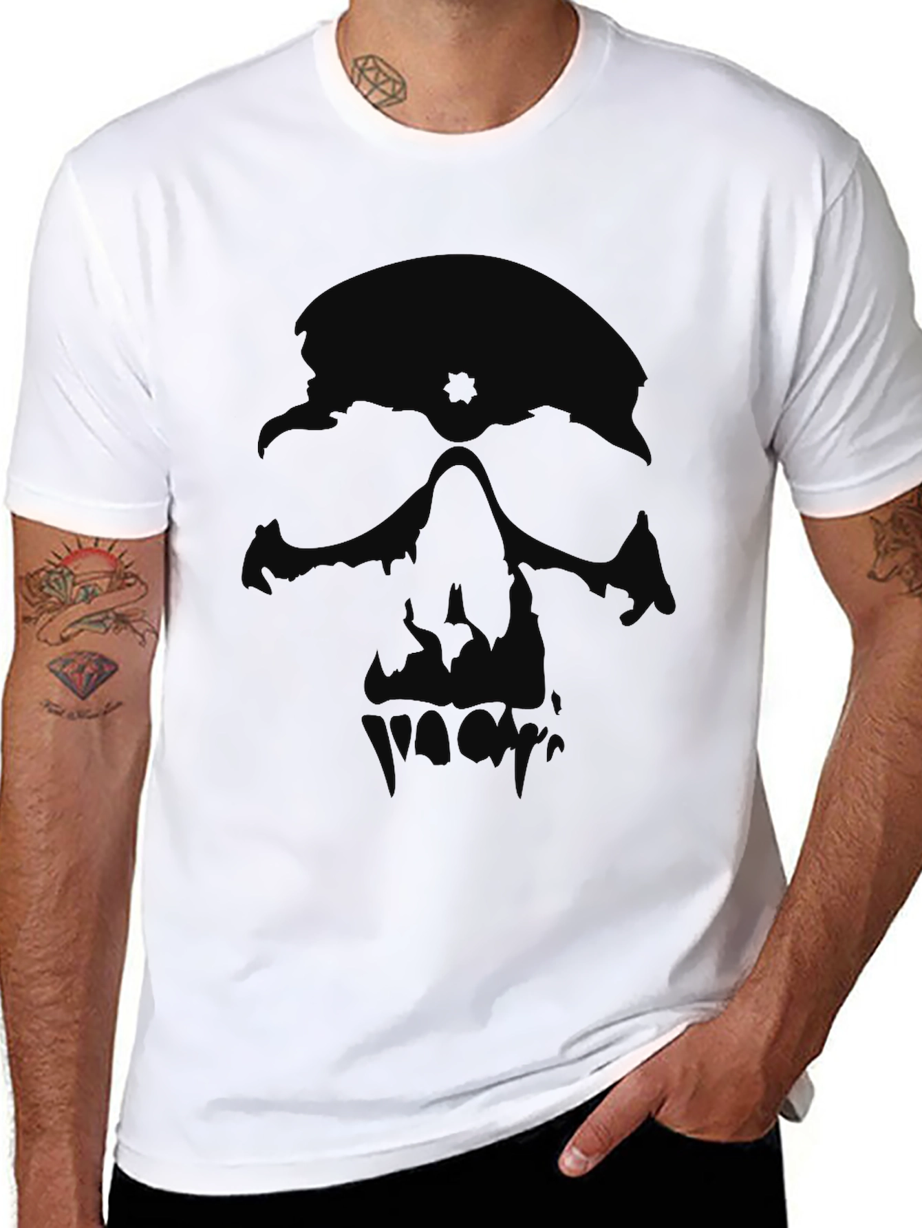 Black Skull Graphic Black T-Shirt view 8