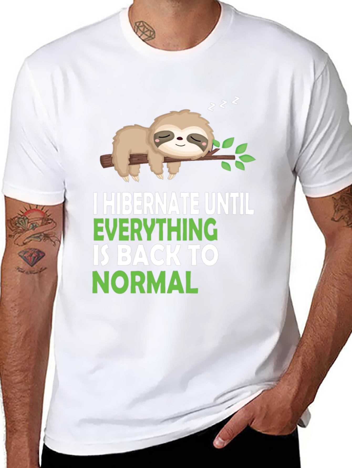 Black Hibernation Sloth Graphic Tee - Soft Cotton Blend view 8