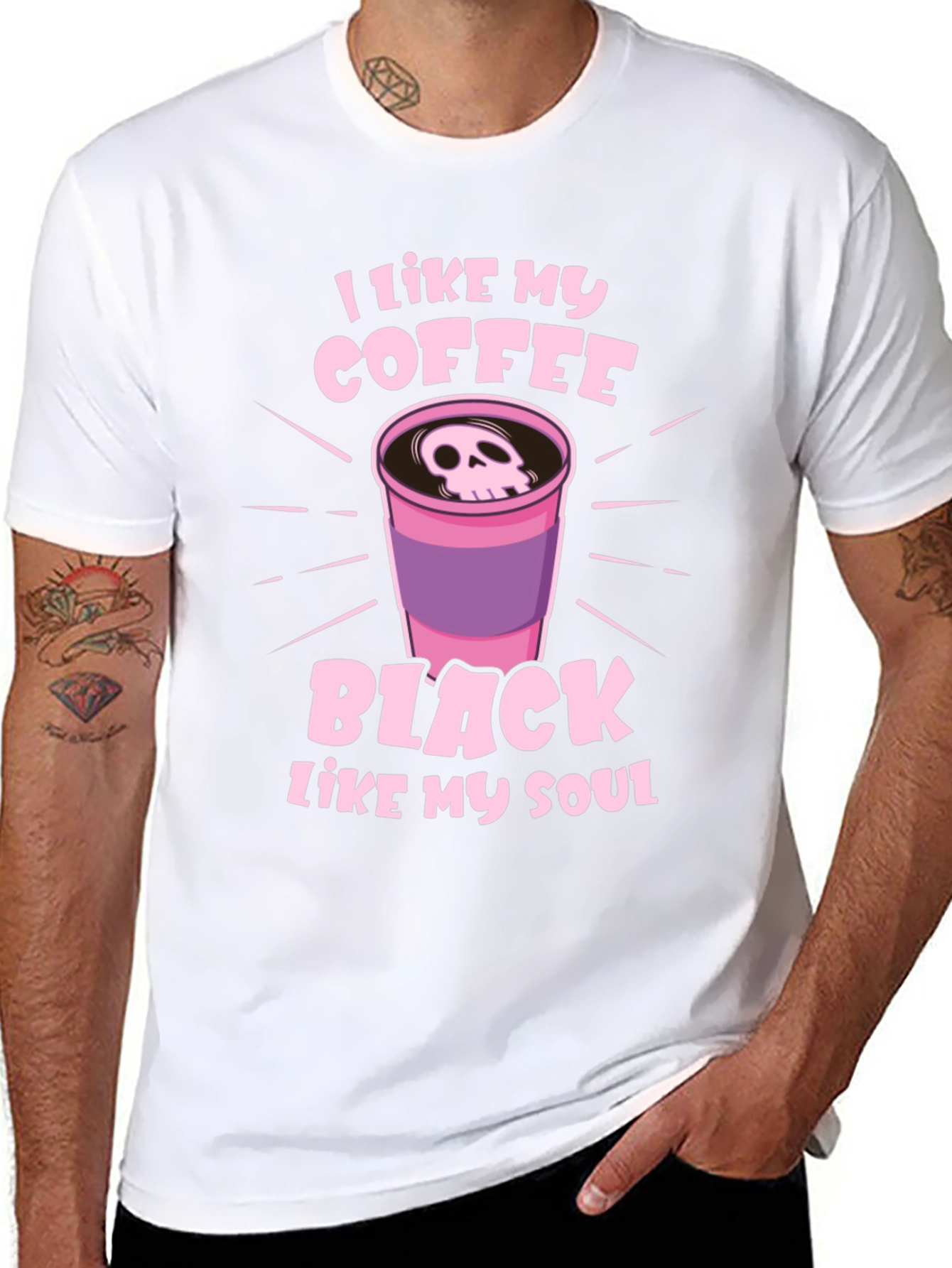Black I Like My Coffee Black Like My Soul Graphic T-Shirt view 8