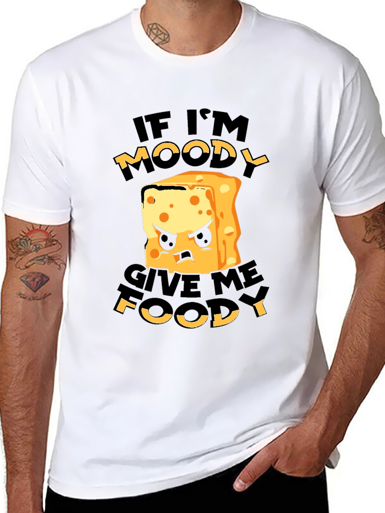 Black Moody Foodie Black T-Shirt - Funny Graphic Tee view 8