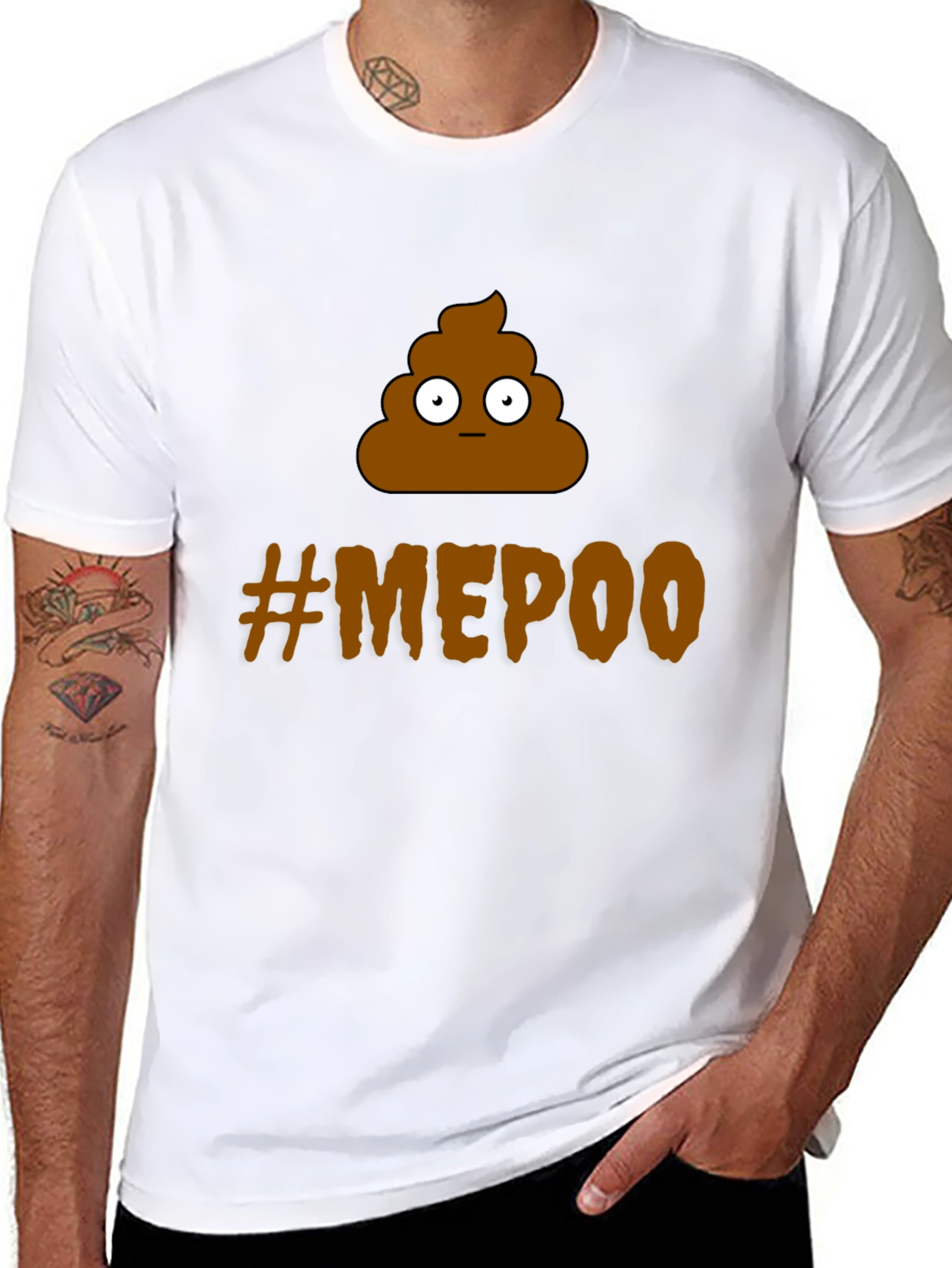 Black Funny #MEPOO T-Shirt - Poop Emoji Graphic Tee view 8