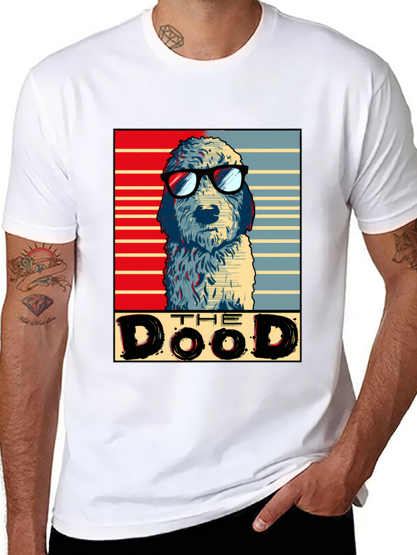 Black The Dood T-Shirt - Cool Dog Design view 8