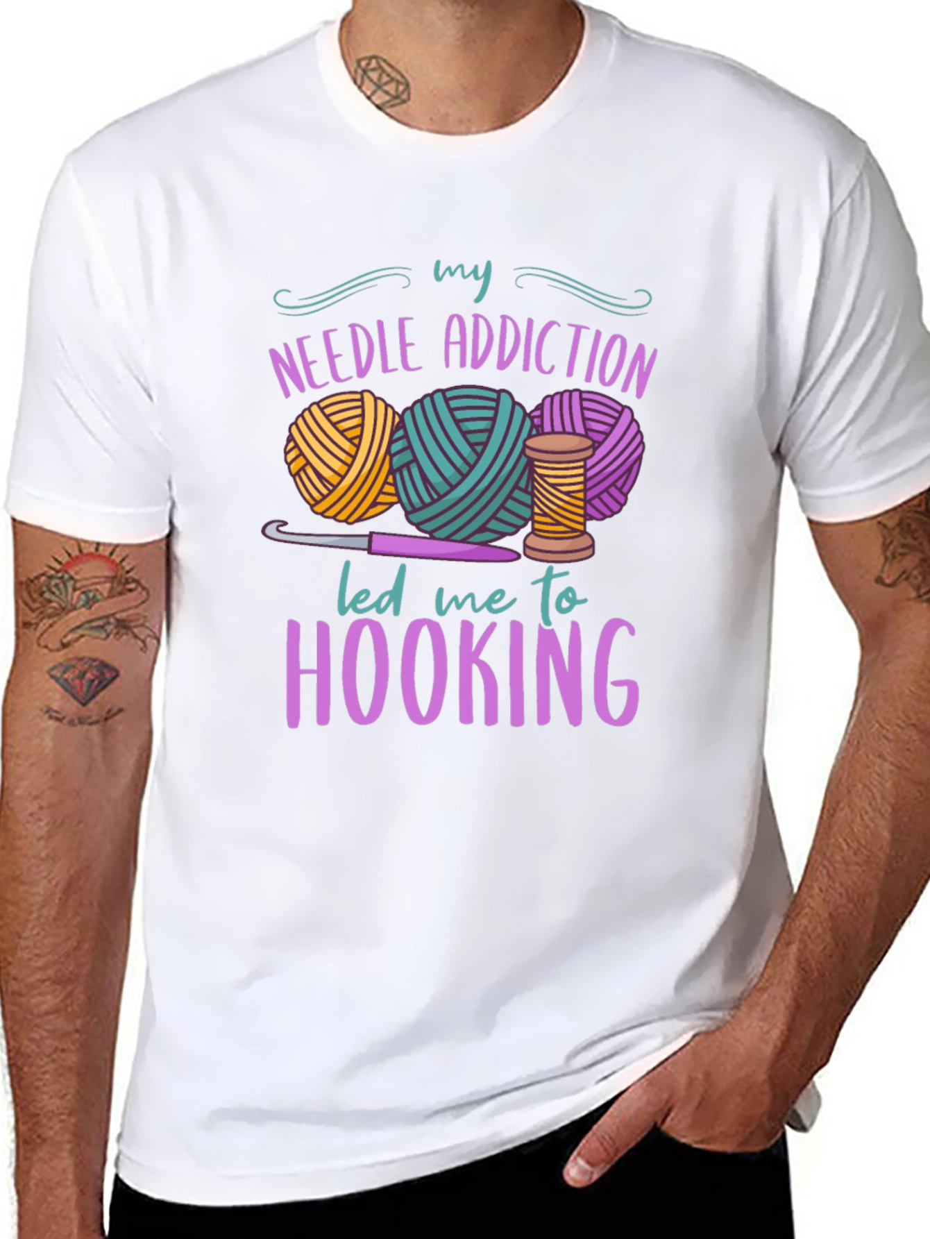 Needle Addiction Hooking T-Shirt - Crafty Apparel - 8
