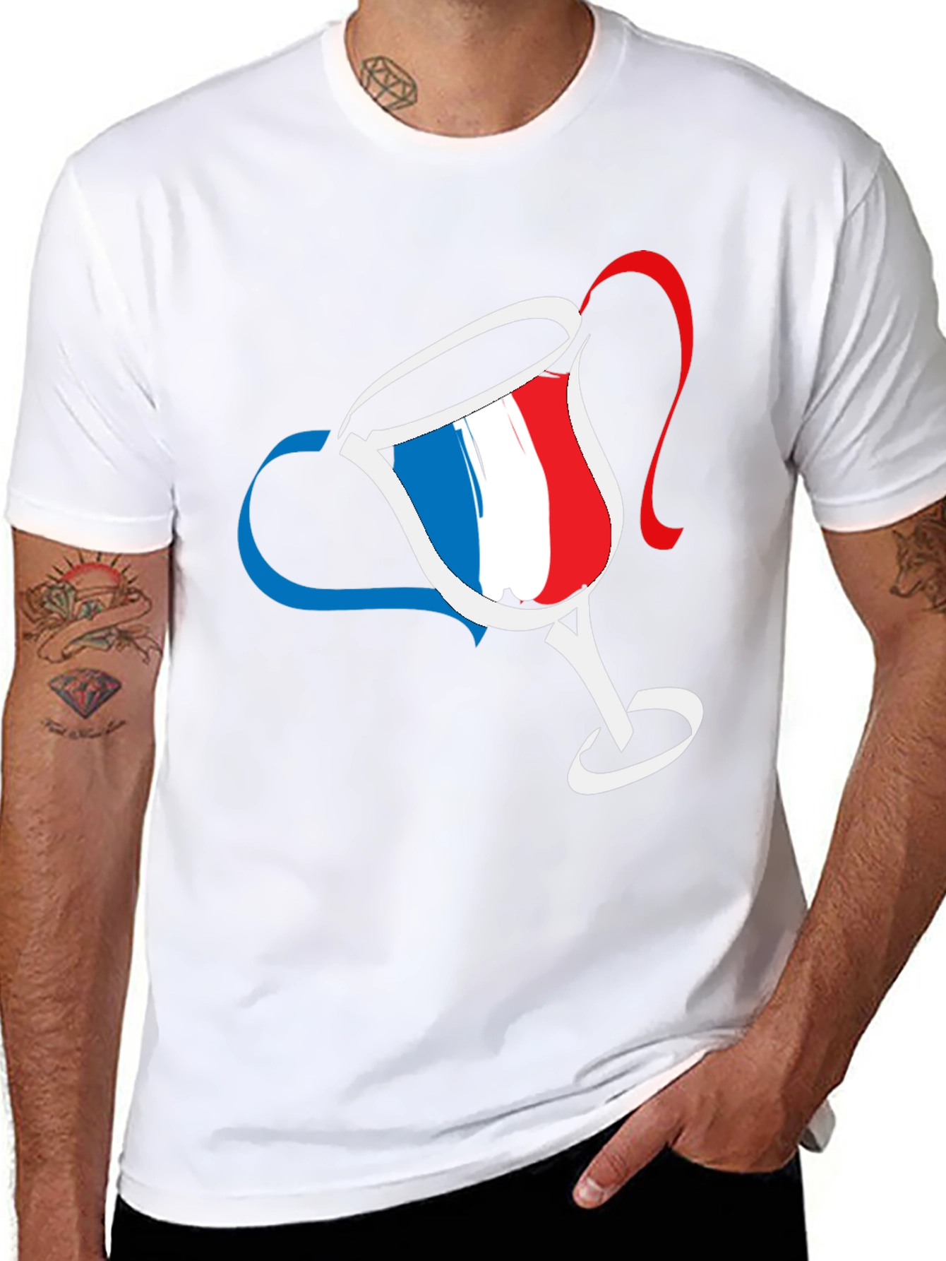 Black French Flag Cup T-Shirt view 8