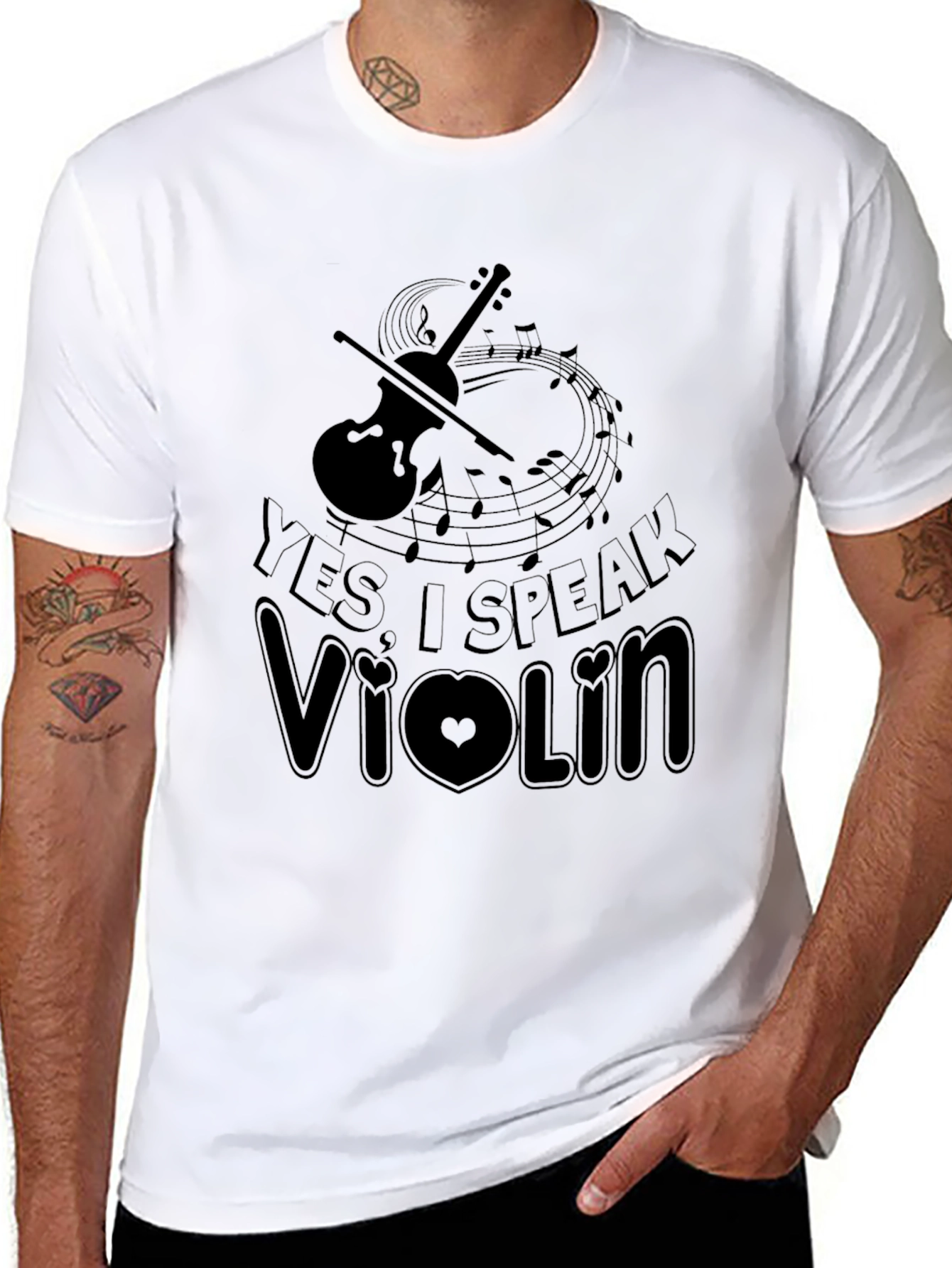 Black Yes I Speak Violin T-Shirt, Music Lover Tee view 8