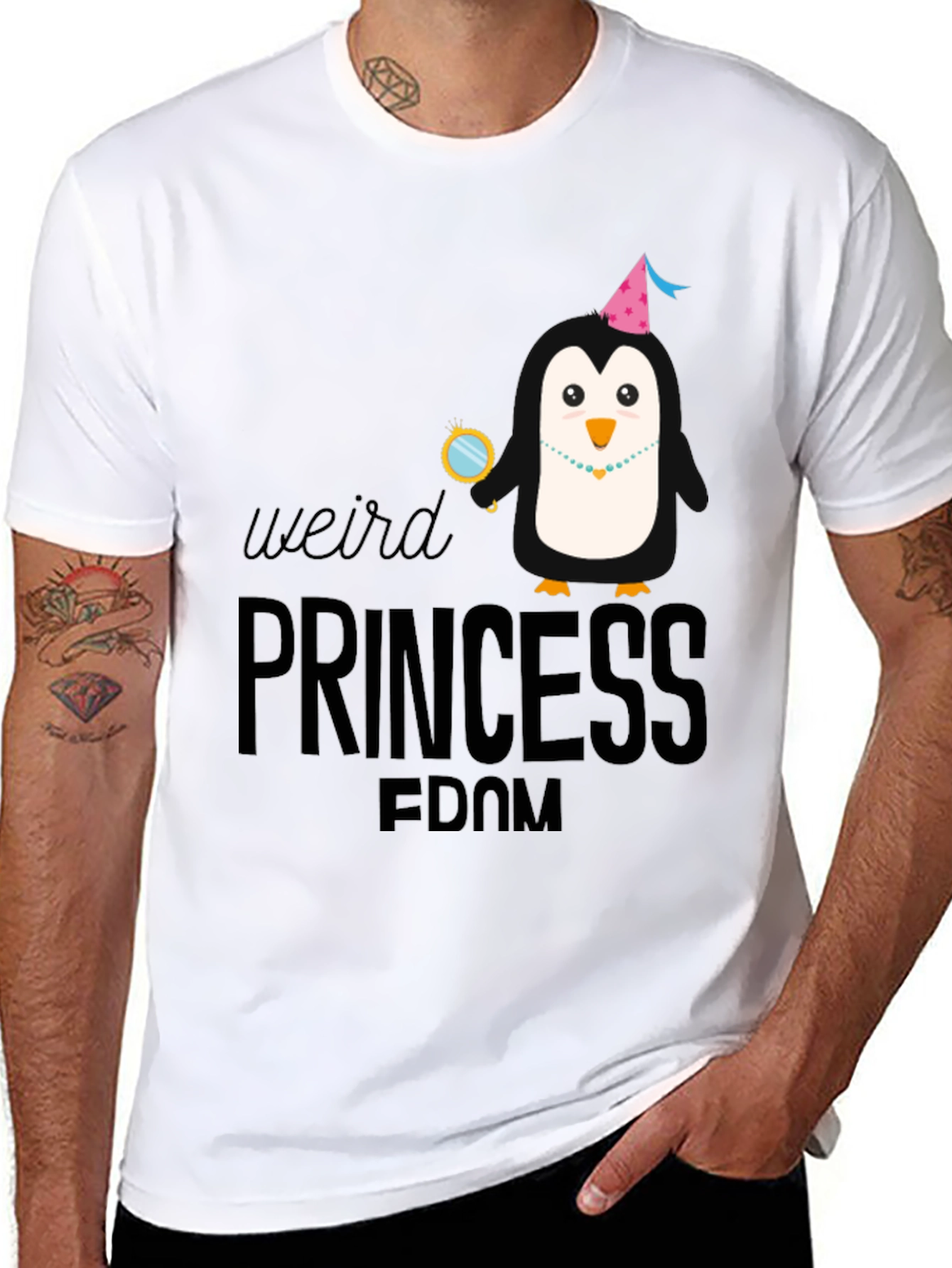 Black Weird Princess FDOM Penguin Graphic Tee view 8