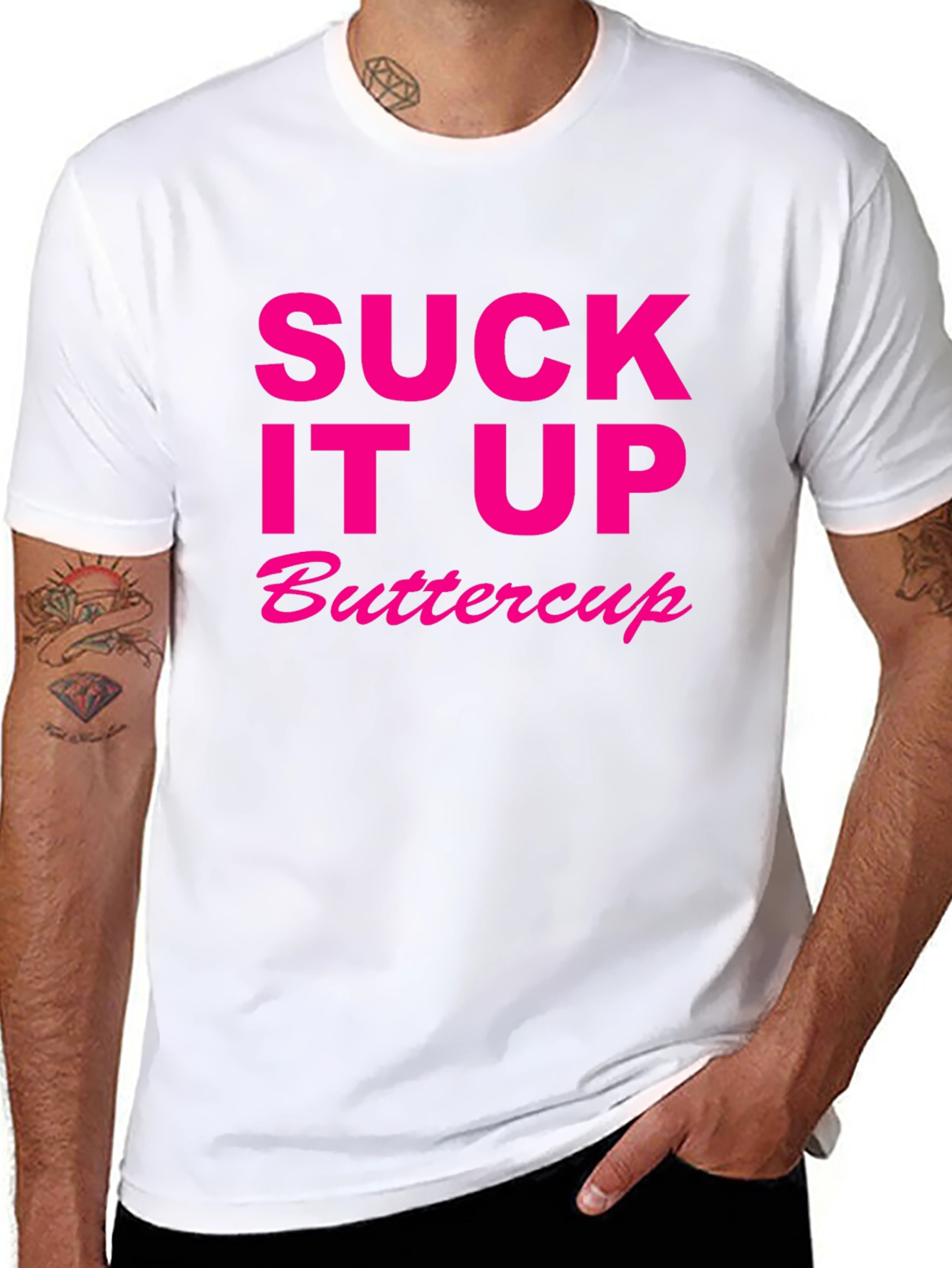 Black Suck It Up Buttercup Novelty T-Shirt view 8