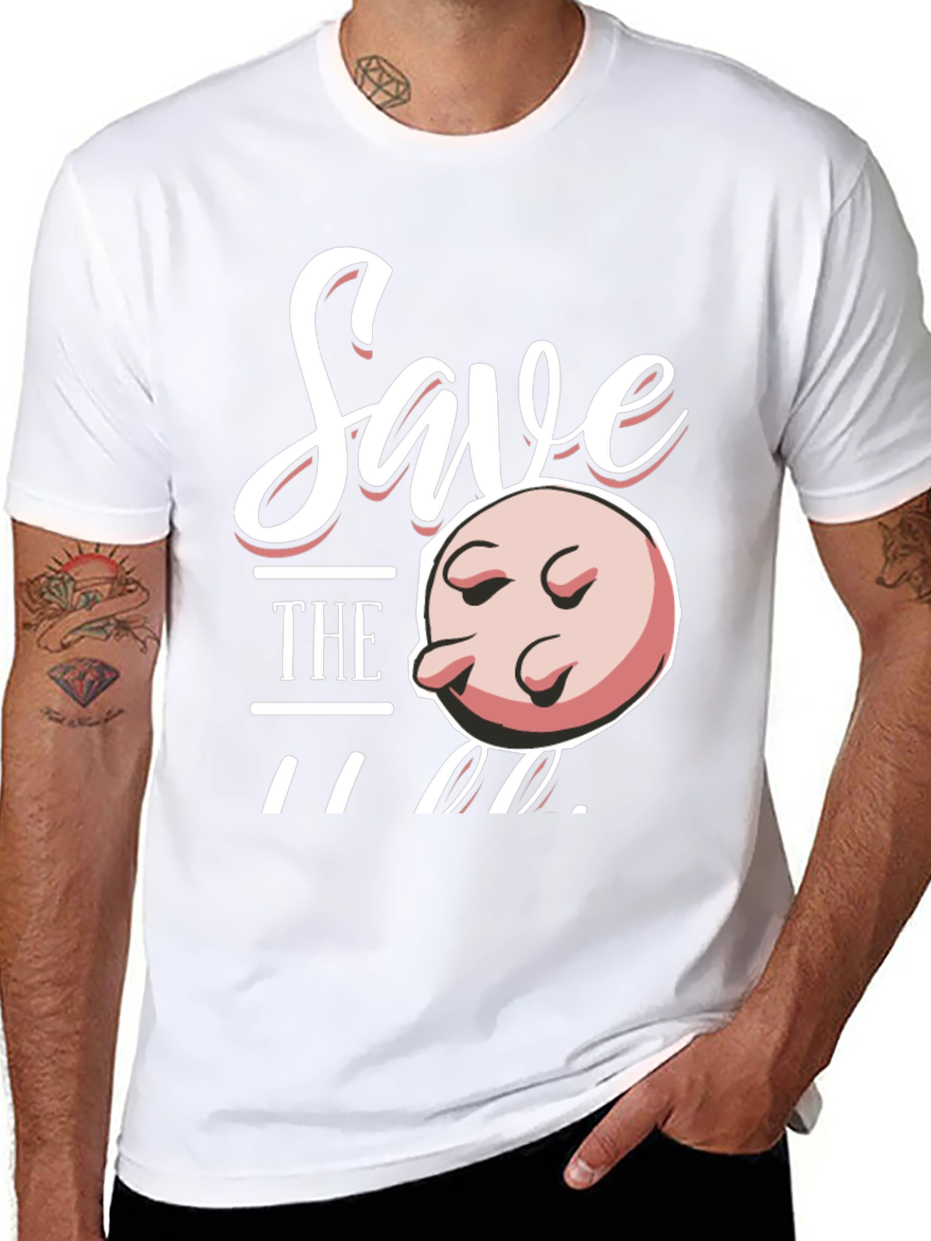 Black Save the Udders Funny T-Shirt view 8