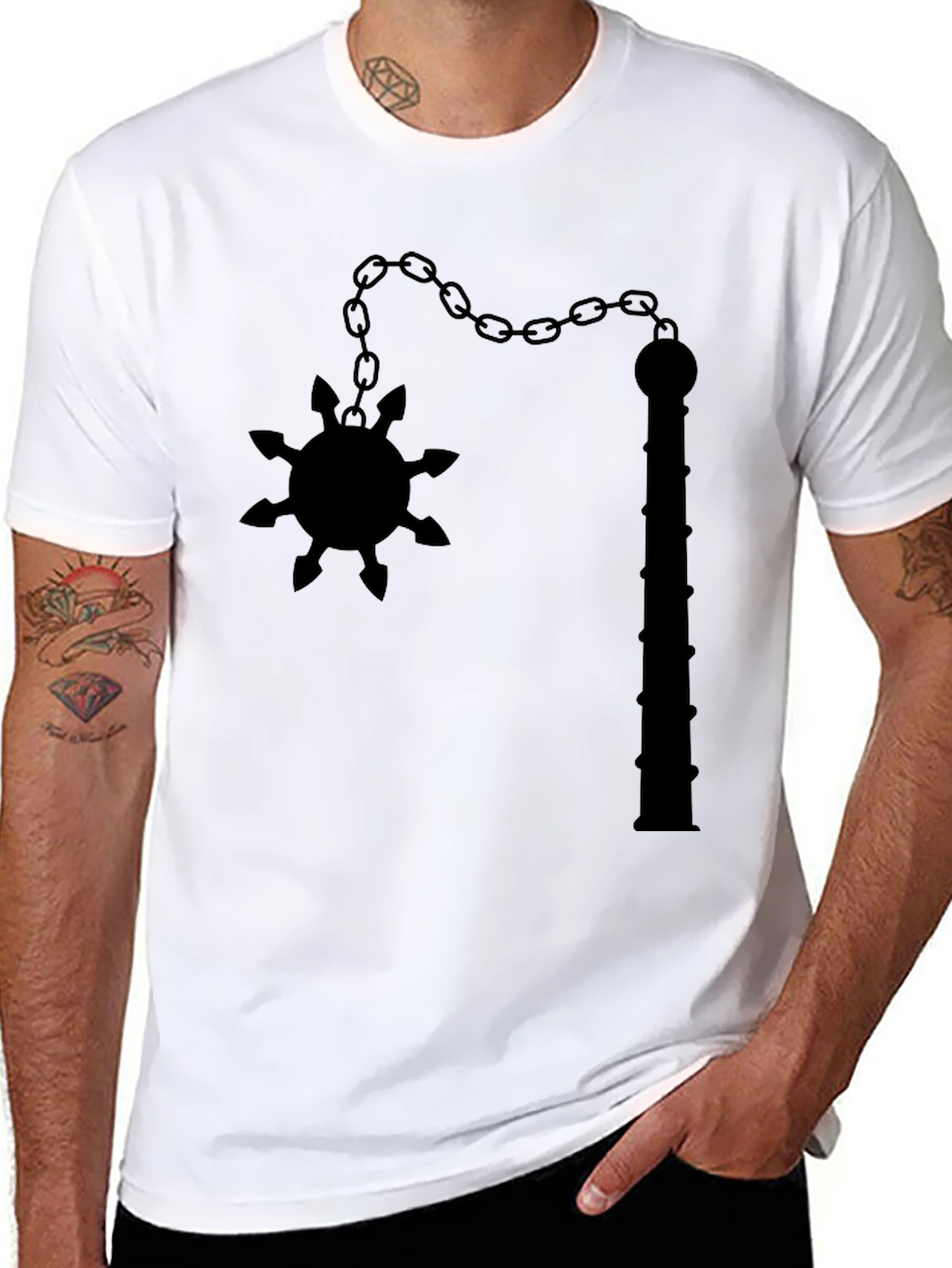 Black Flail Graphic Tee - Unique Edgy Design - 8
