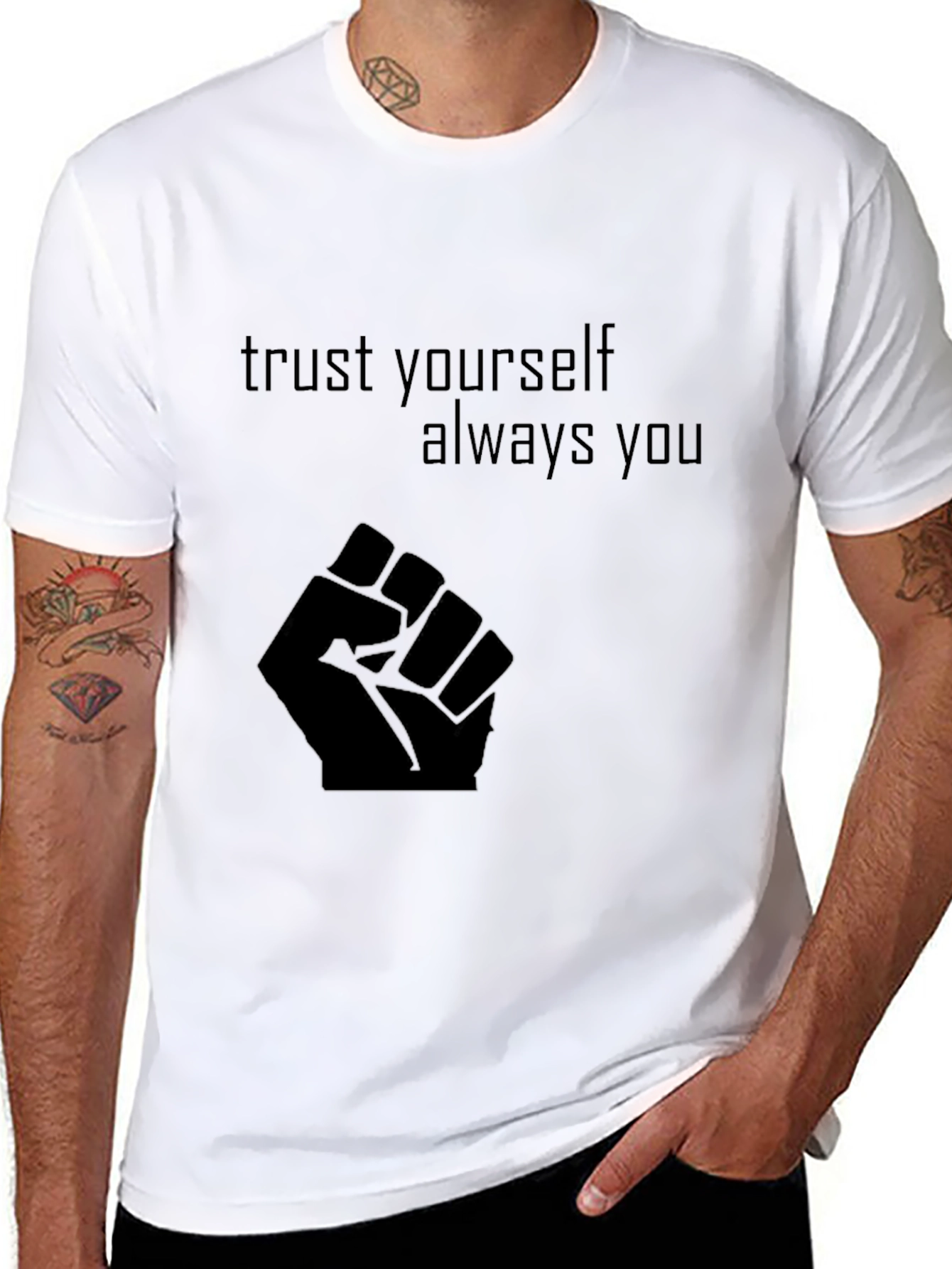 Black Empower Yourself Black Graphic Tee view 8