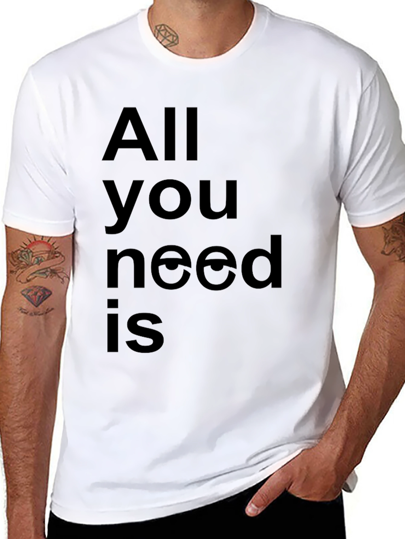 Black All You Need is Eyes - Black T-Shirt view 8