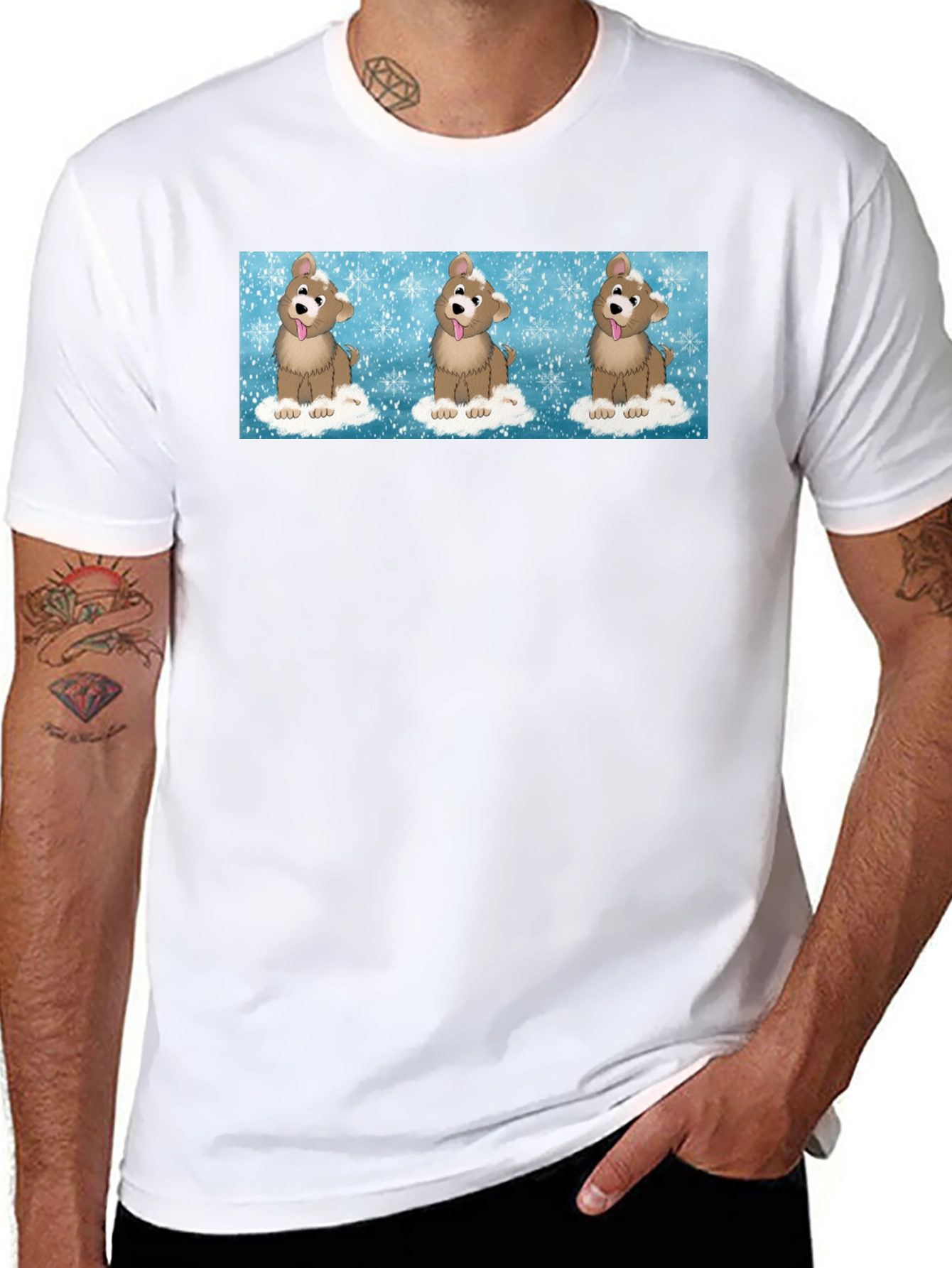 Black Bear Winter T-Shirt - Unique Graphic Tee view 8