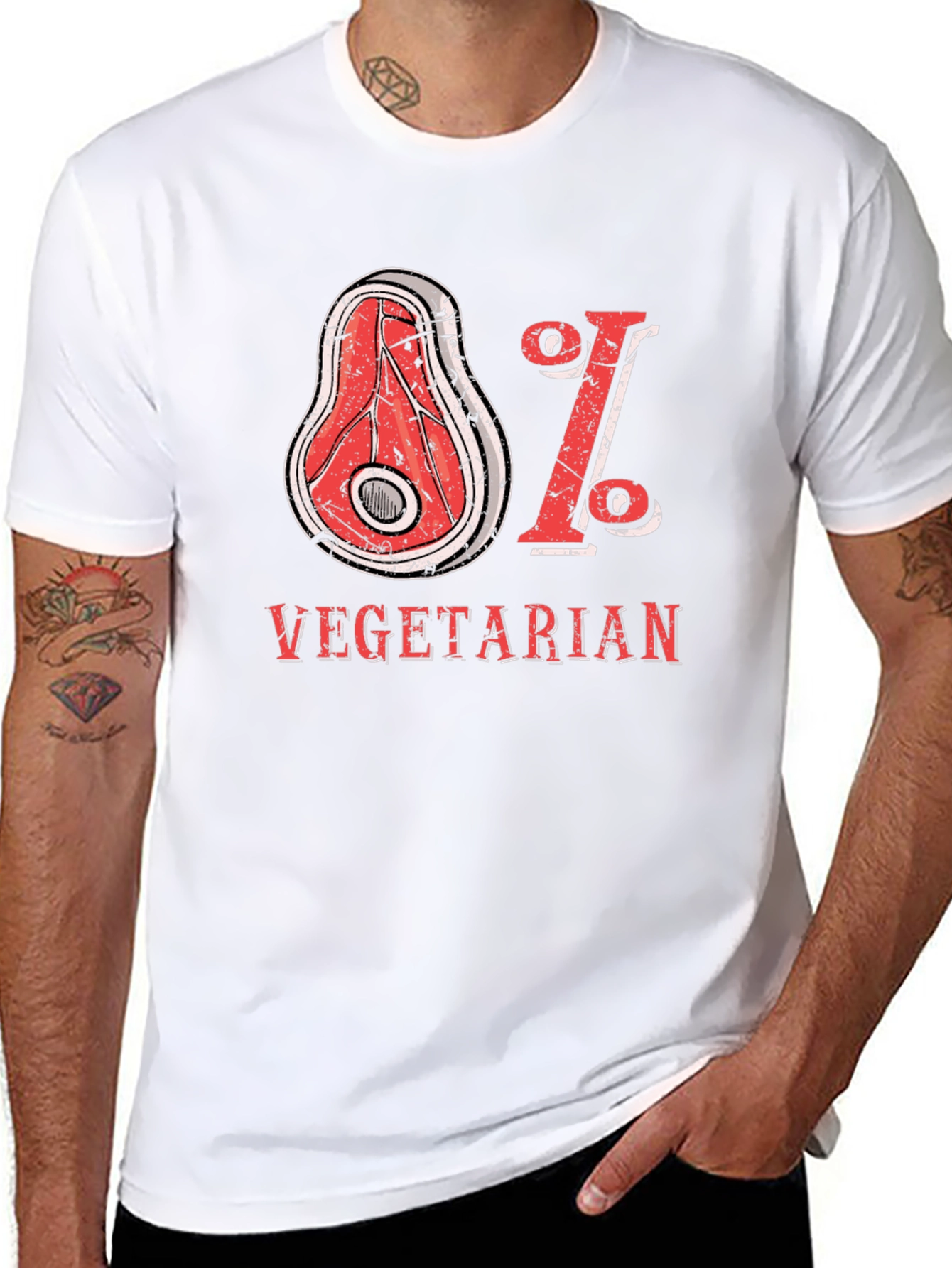 Black 81% Vegetarian Graphic Tee - Humor T-Shirt view 8