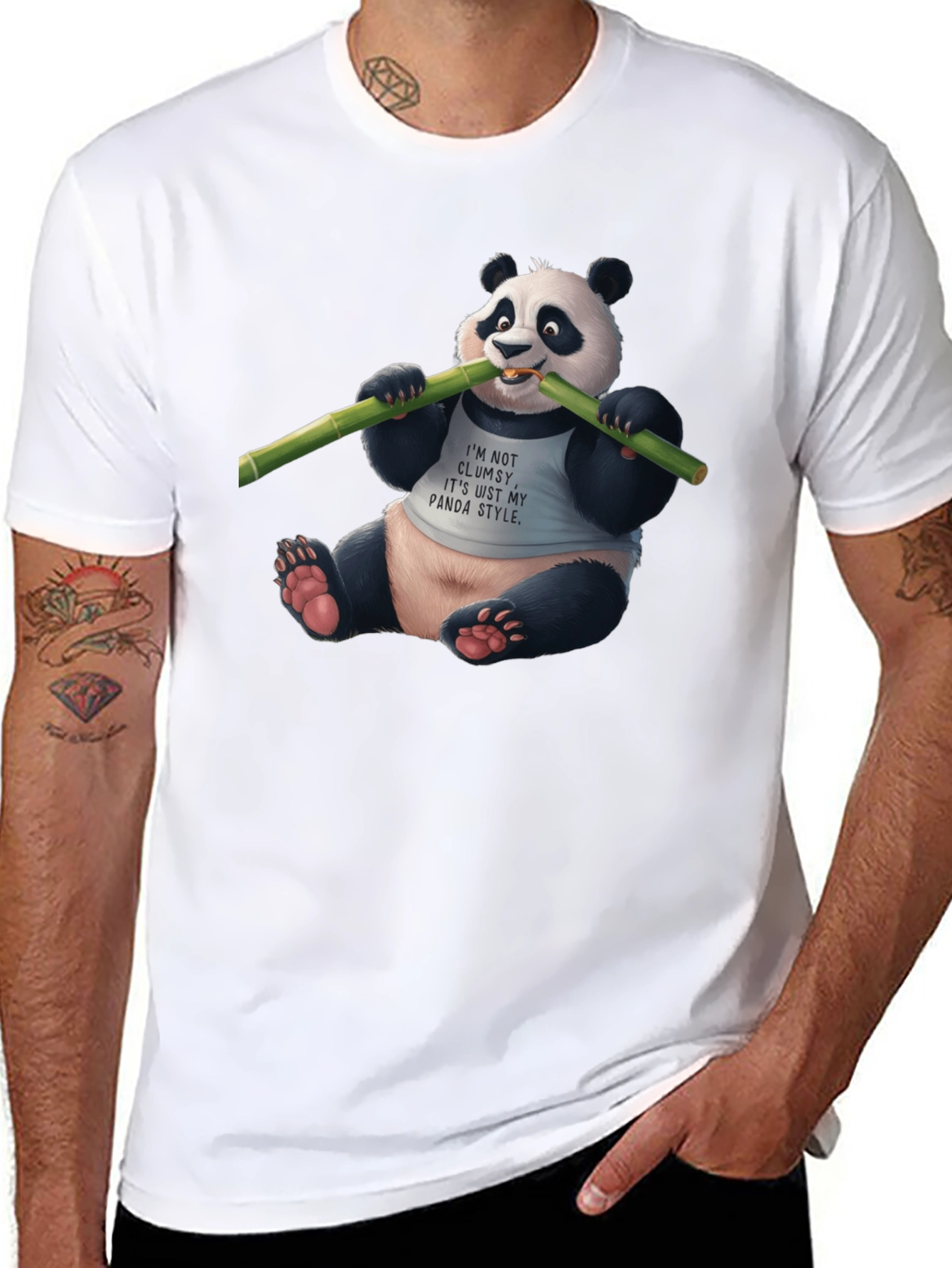 Black Panda Style Black T-Shirt view 8