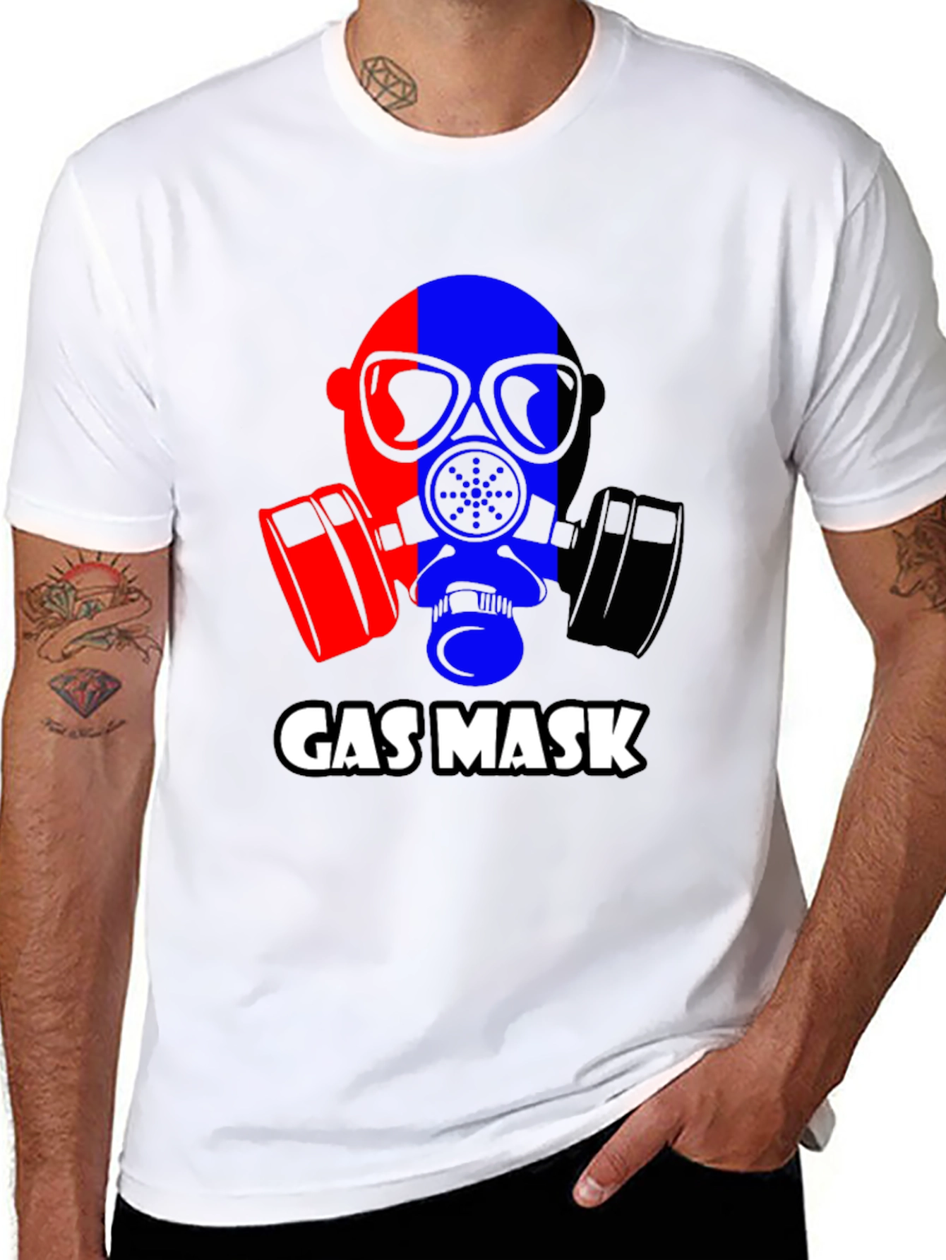 Black Gas Mask Graphic Tee - Bold Statement T-Shirt view 8