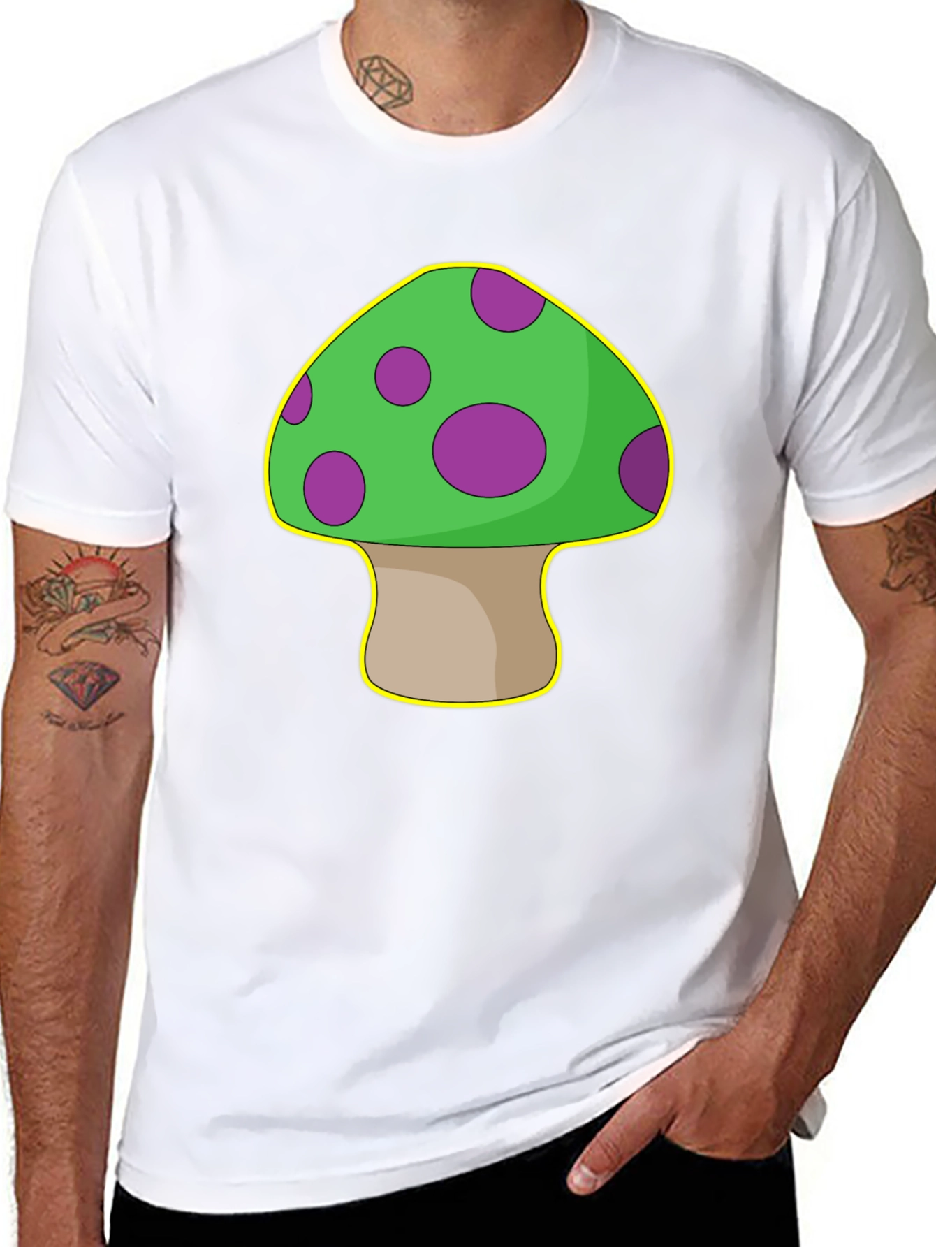 Black Mushroom Graphic T-Shirt - Quirky & Fun Design view 8