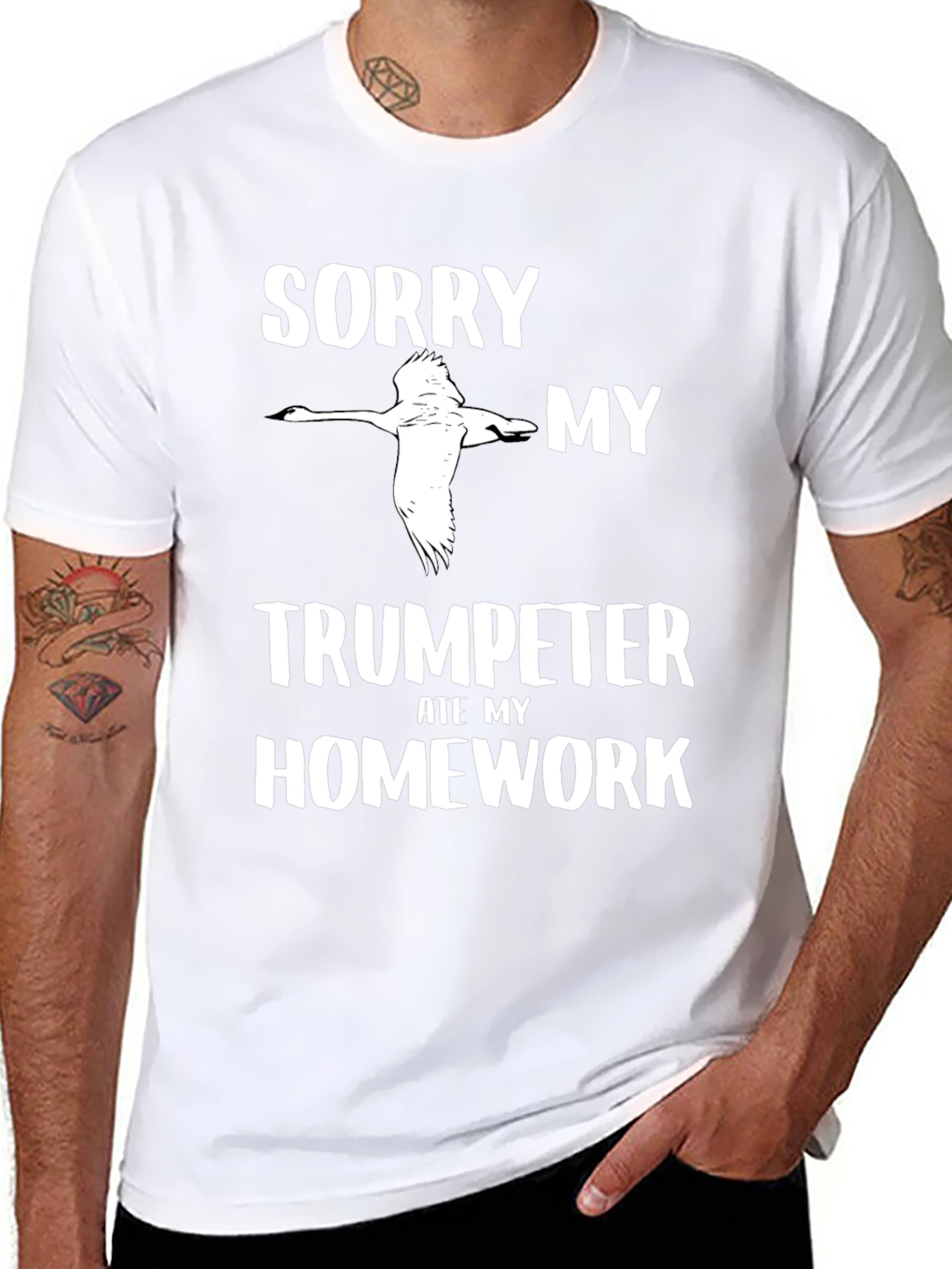 Black Sorry My Trumpeter Ate My Homework T-Shirt view 8