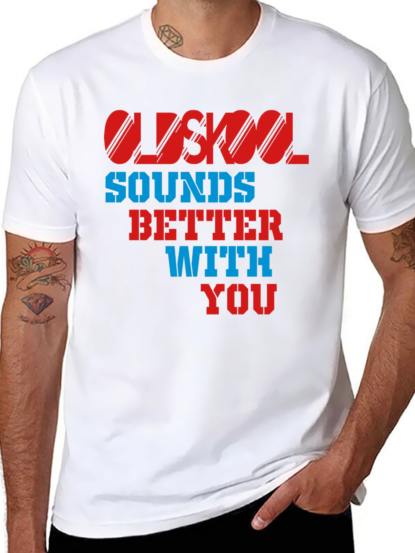 Black Oldskool Sounds Better With You T-Shirt view 8
