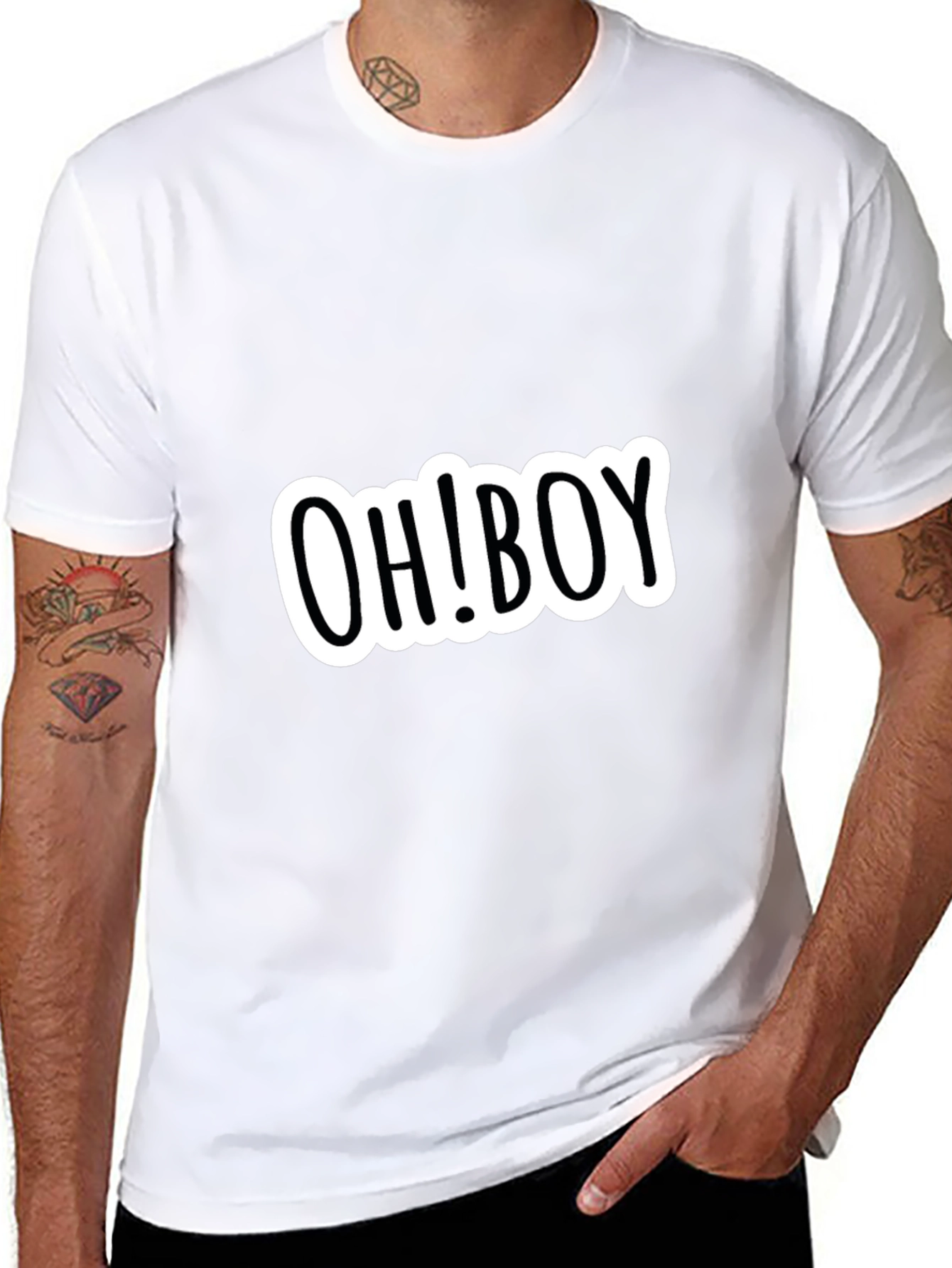 Black OH! BOY Graphic Black Tee - Casual Style view 8