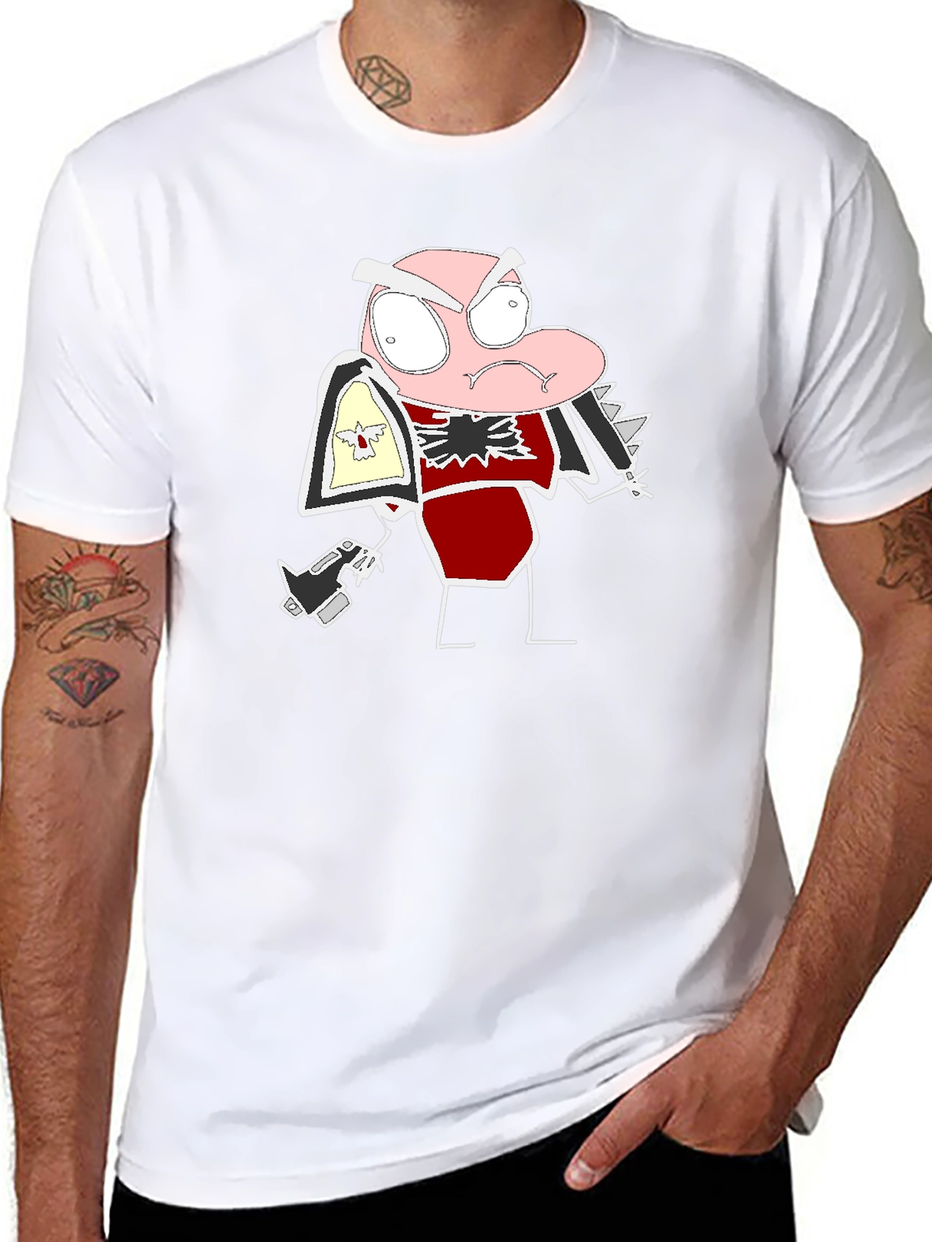 Black Cartoon Character T-Shirt view 8