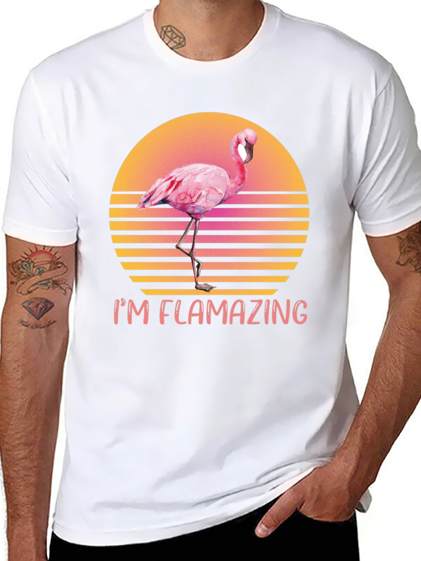 I'm Flamazing T-Shirt - Retro Flamingo Design - 8