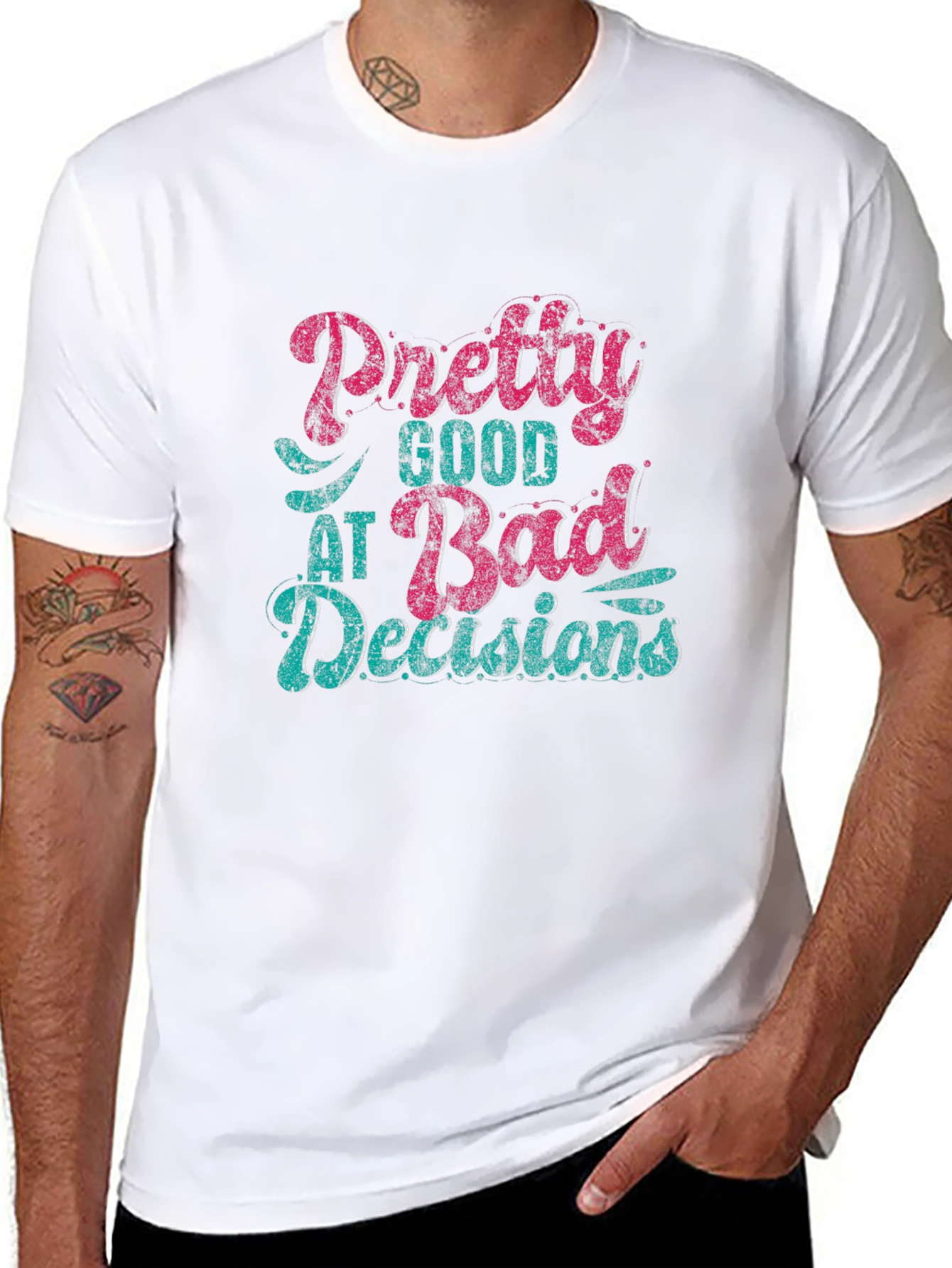 Black Pretty Good at Bad Decisions T-Shirt view 8