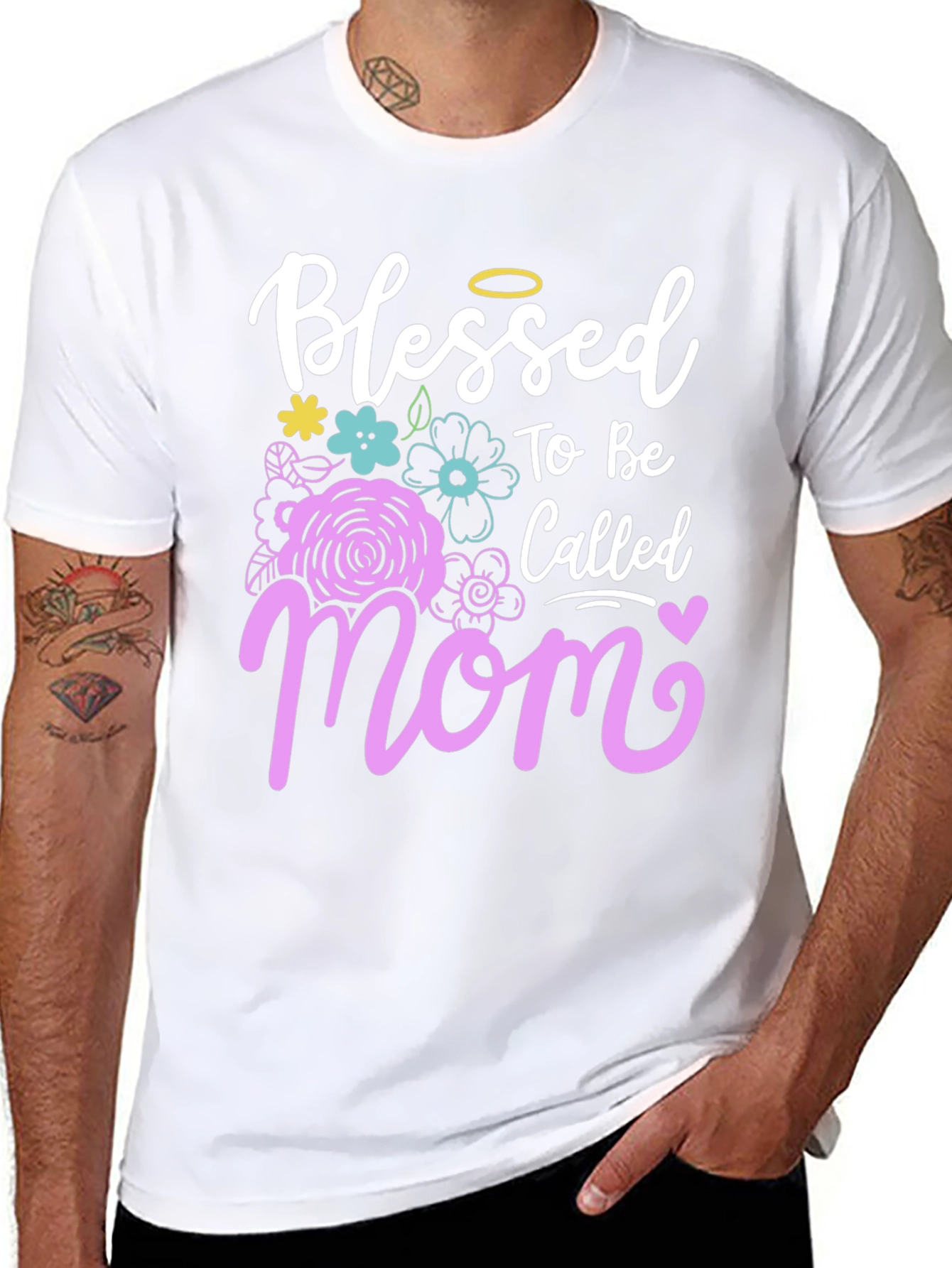 Black Blessed Mom Graphic T-Shirt view 8